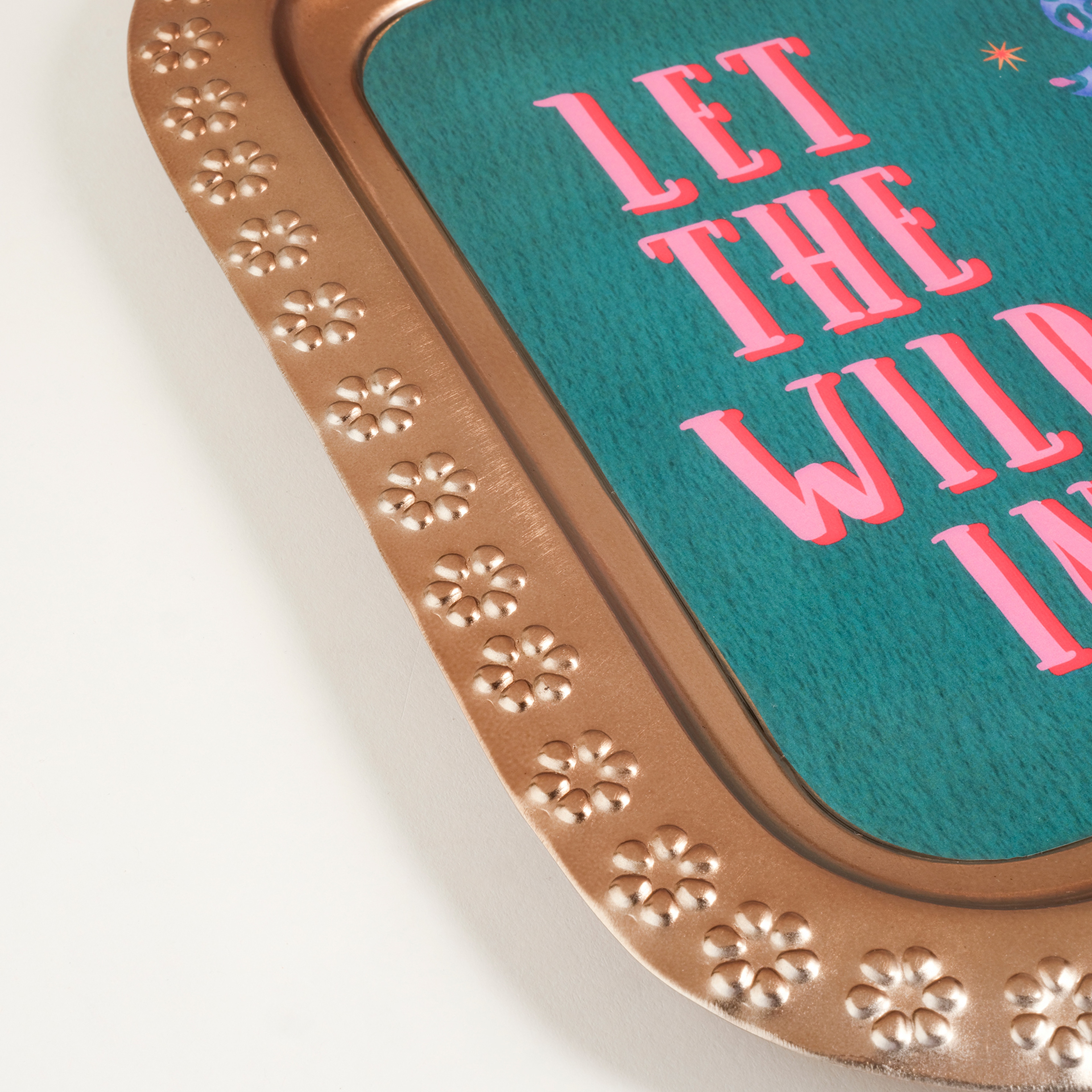 Nanpur Metal Dekoratif Tepsi 28x28x1 Cm Yeşil - Pembe