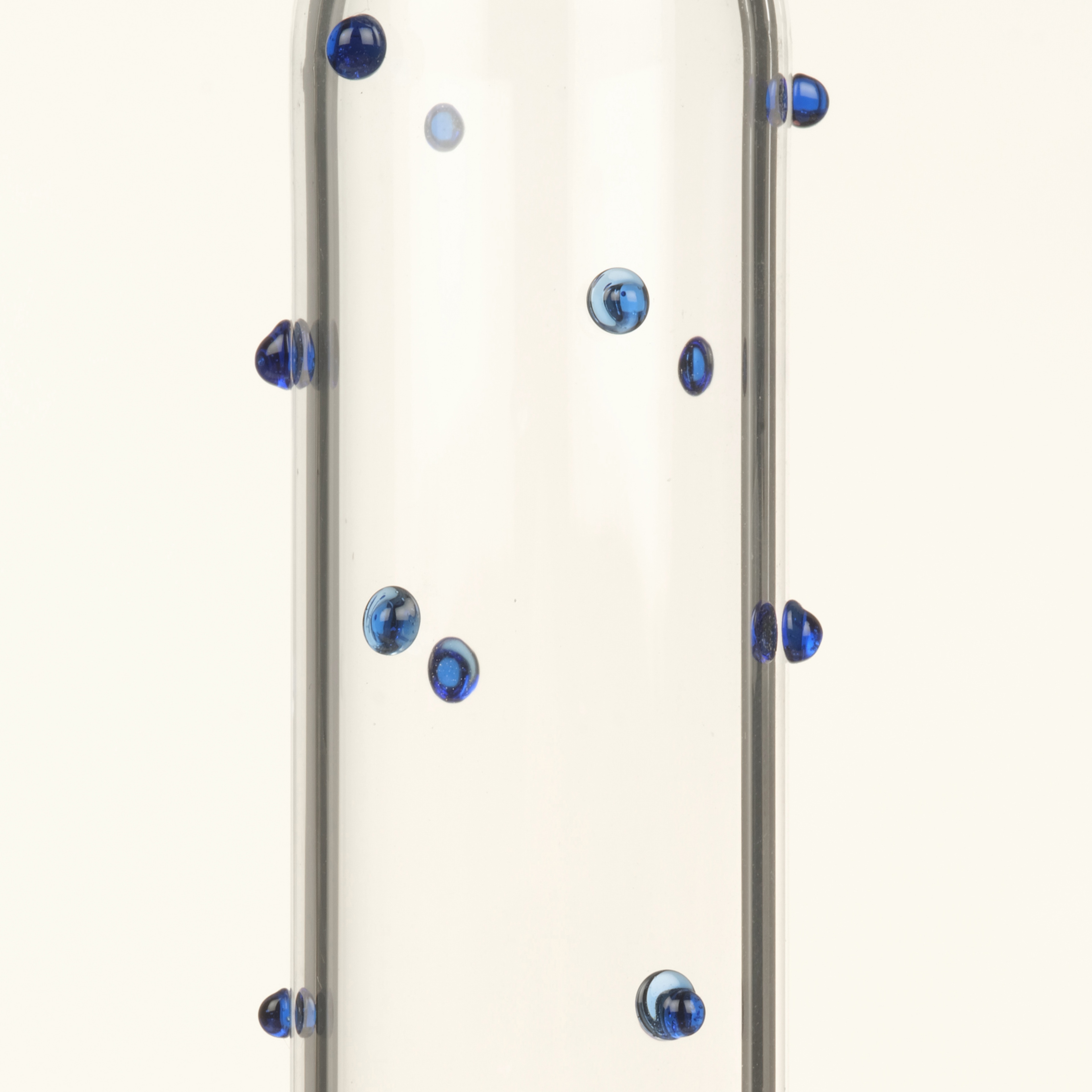 Henan Borosilikat Cam Şamdan 21 Cm Şeffaf - Mavi