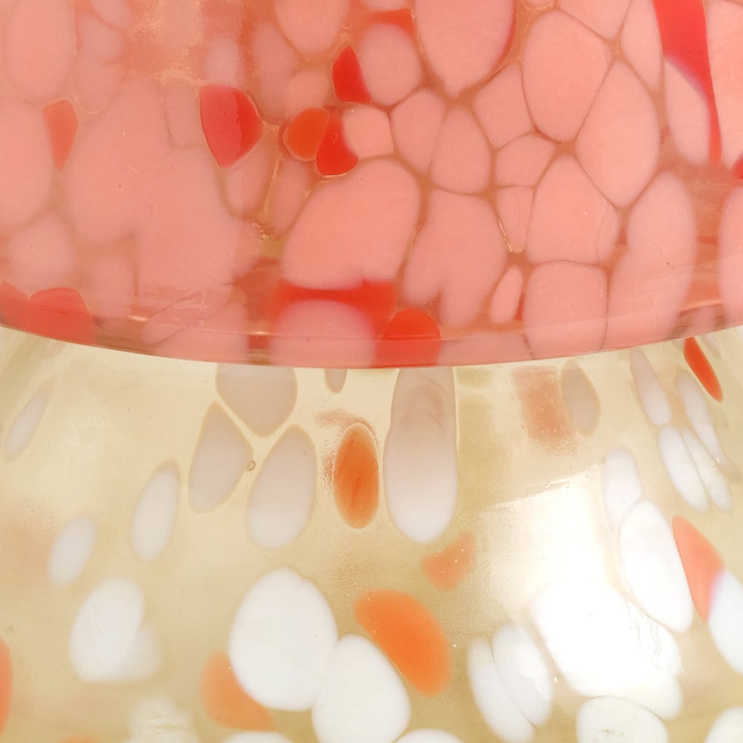 Aravalı Cam Mumluk 14x14x18 Cm Turuncu - Beyaz