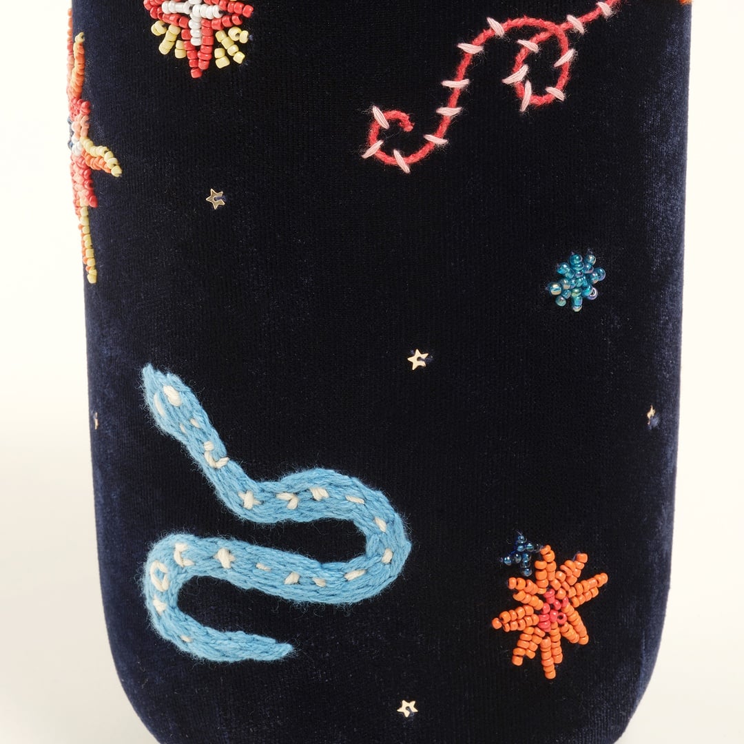 Aravalı El İşi Vazo 13x13x25 Cm Lacivert