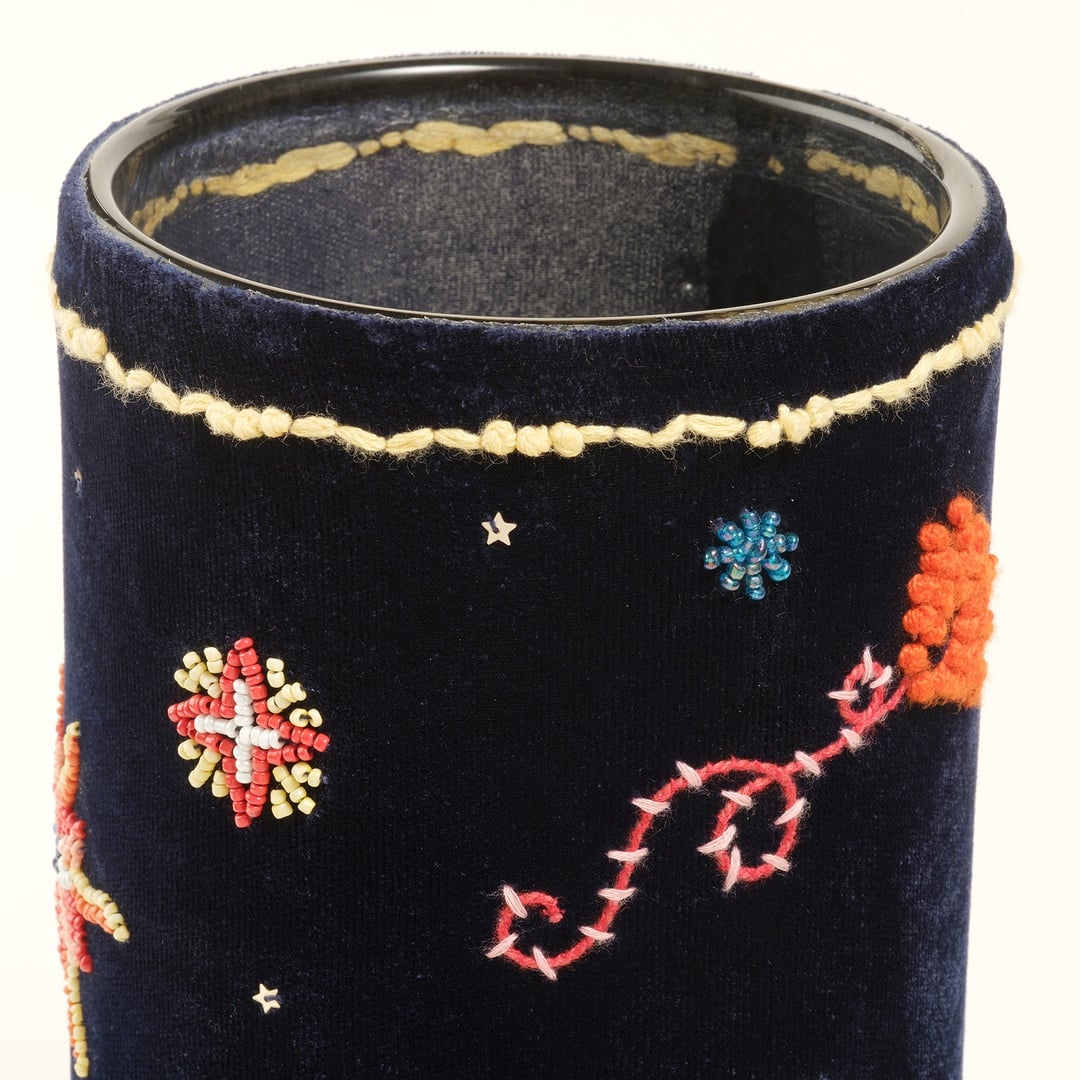 Aravalı El İşi Vazo 13x13x25 Cm Lacivert