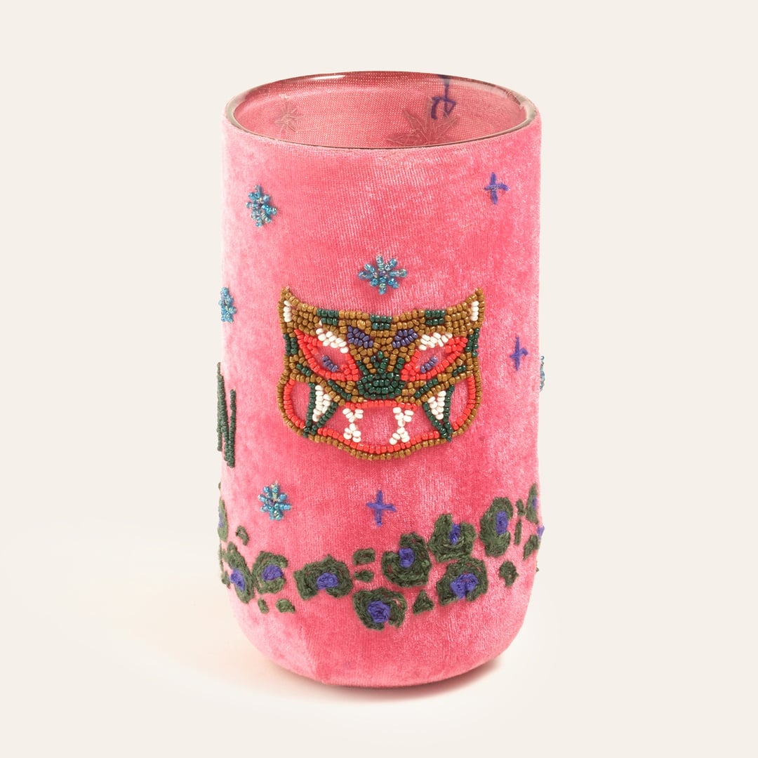 Aravalı El İşi Vazo 10x10x20 Cm Pembe