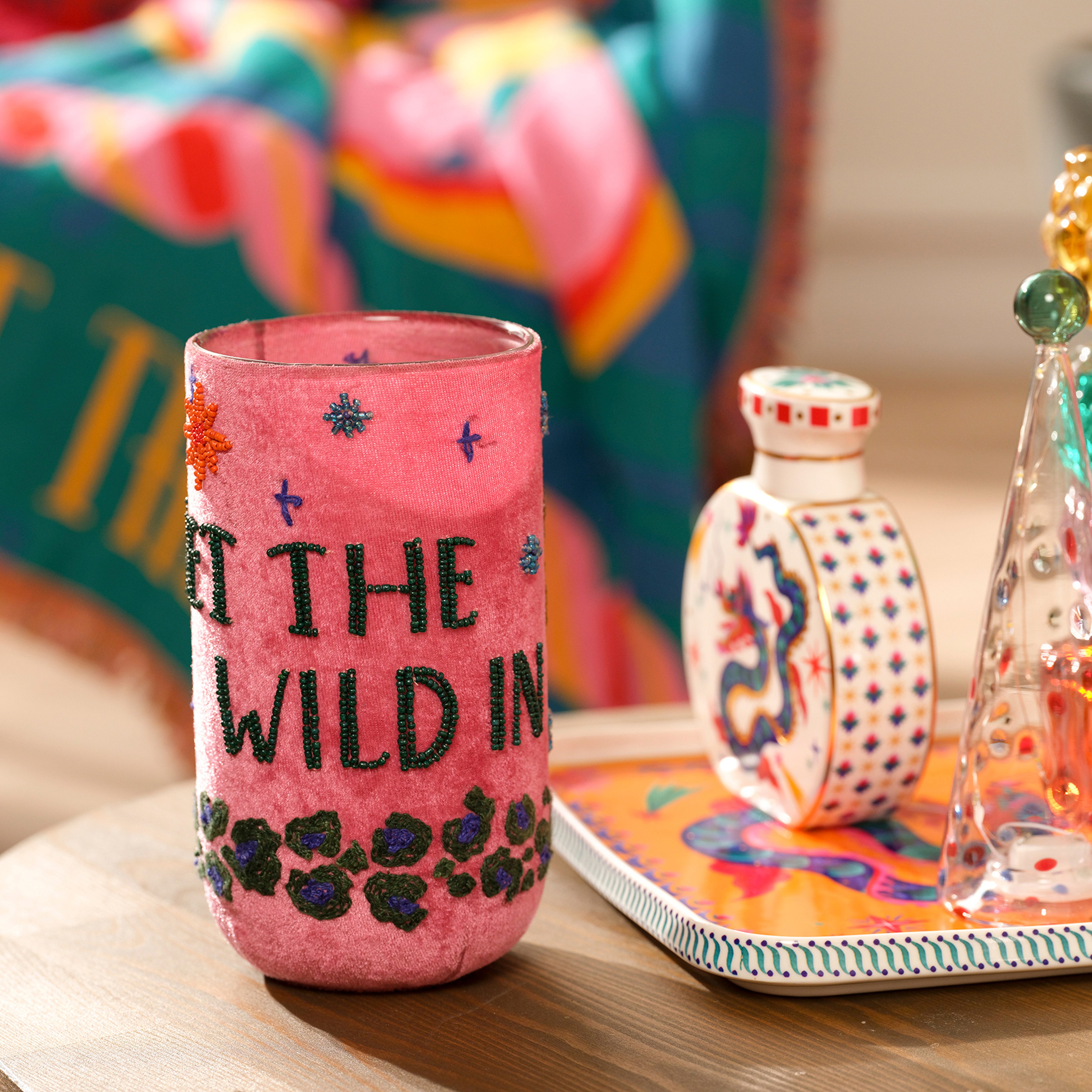 Aravalı El İşi Vazo 10x10x20 Cm Pembe