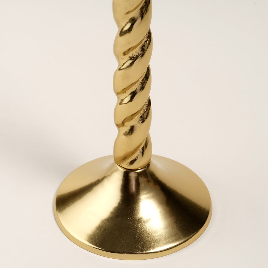 Tanda Alumınyum Şamdan 8x8x32 Cm Altın- Kırmızı