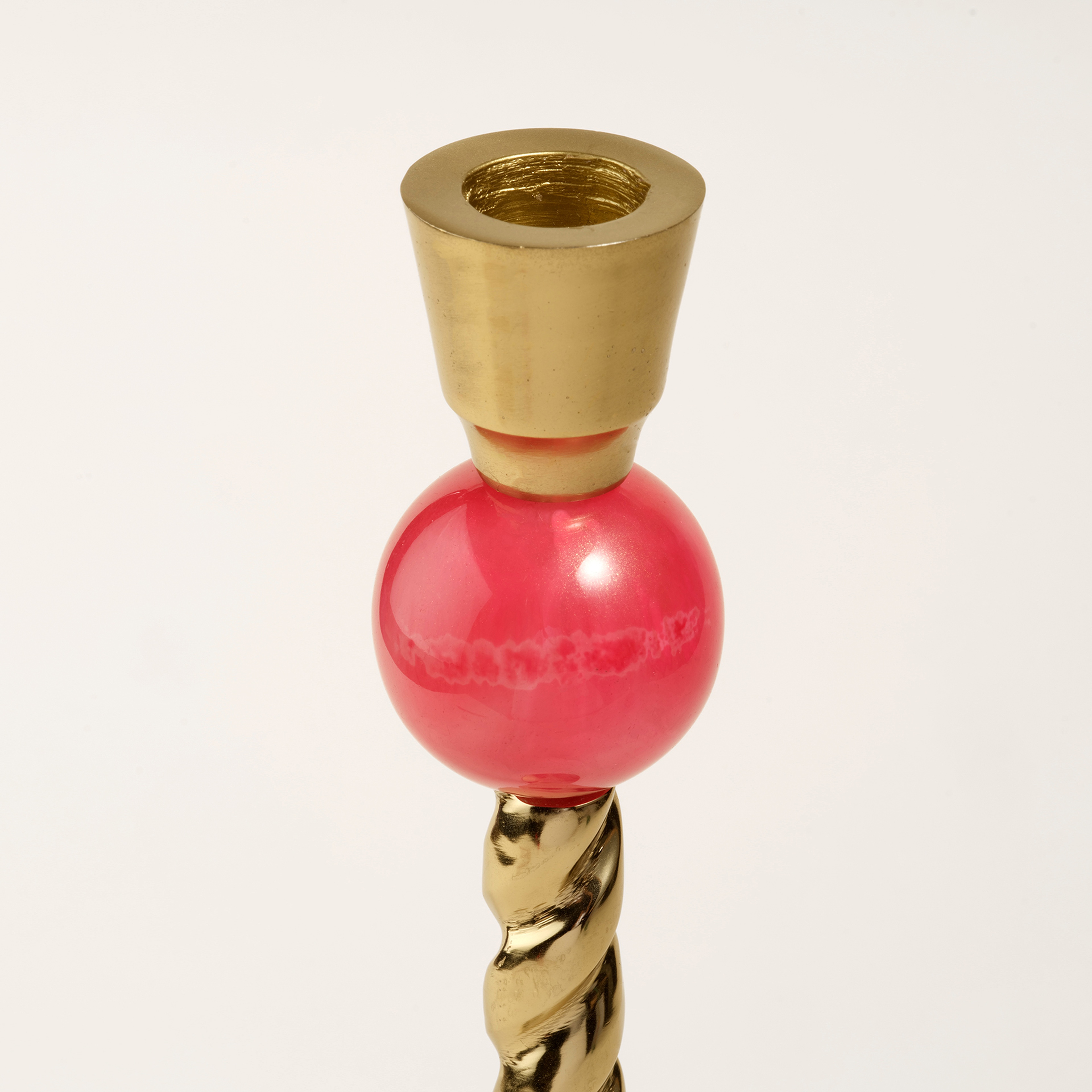 Tanda Alumınyum Şamdan 8x8x32 Cm Altın- Kırmızı