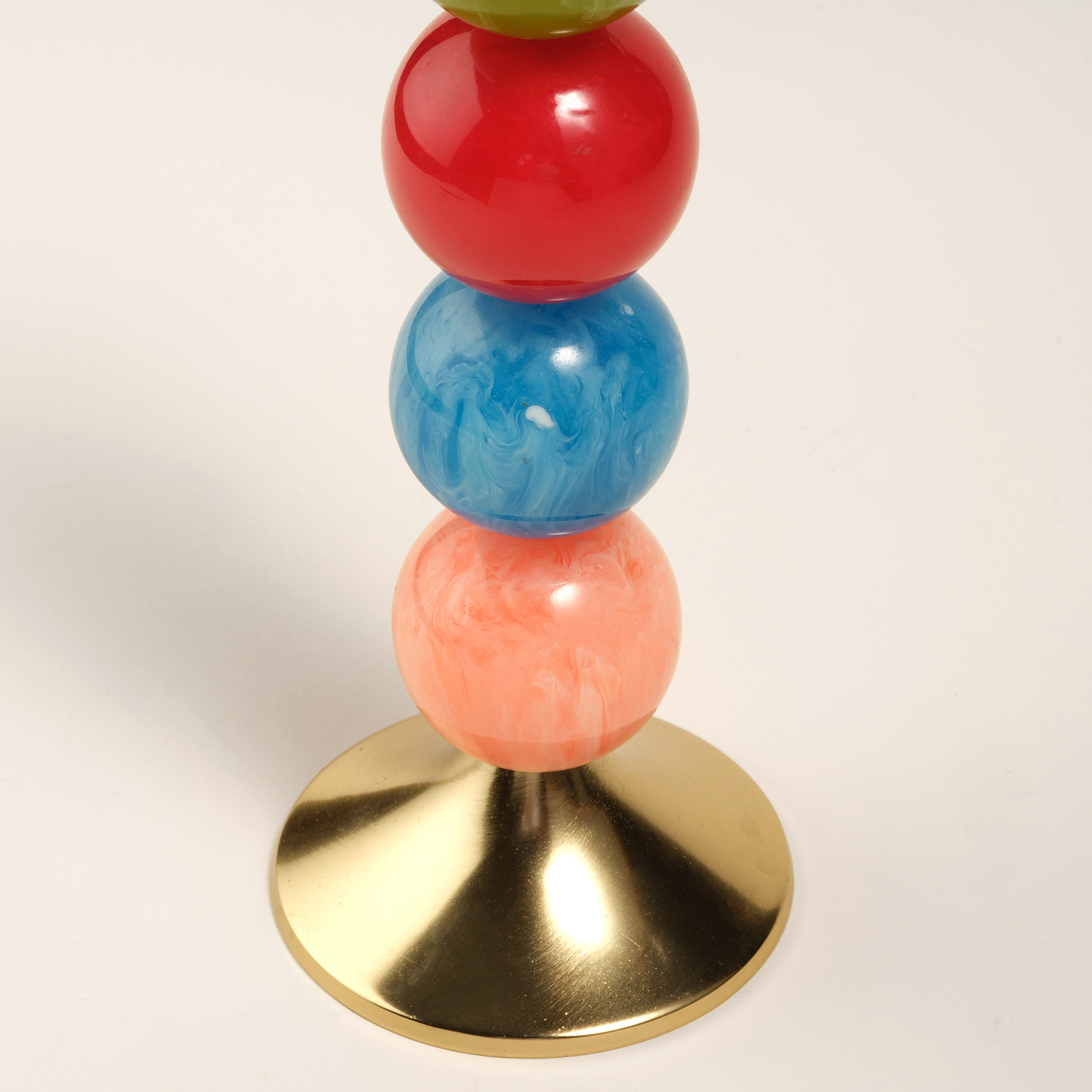 Tanda Alumınyum Şamdan 8x8x26 Cm Altın - Renkli