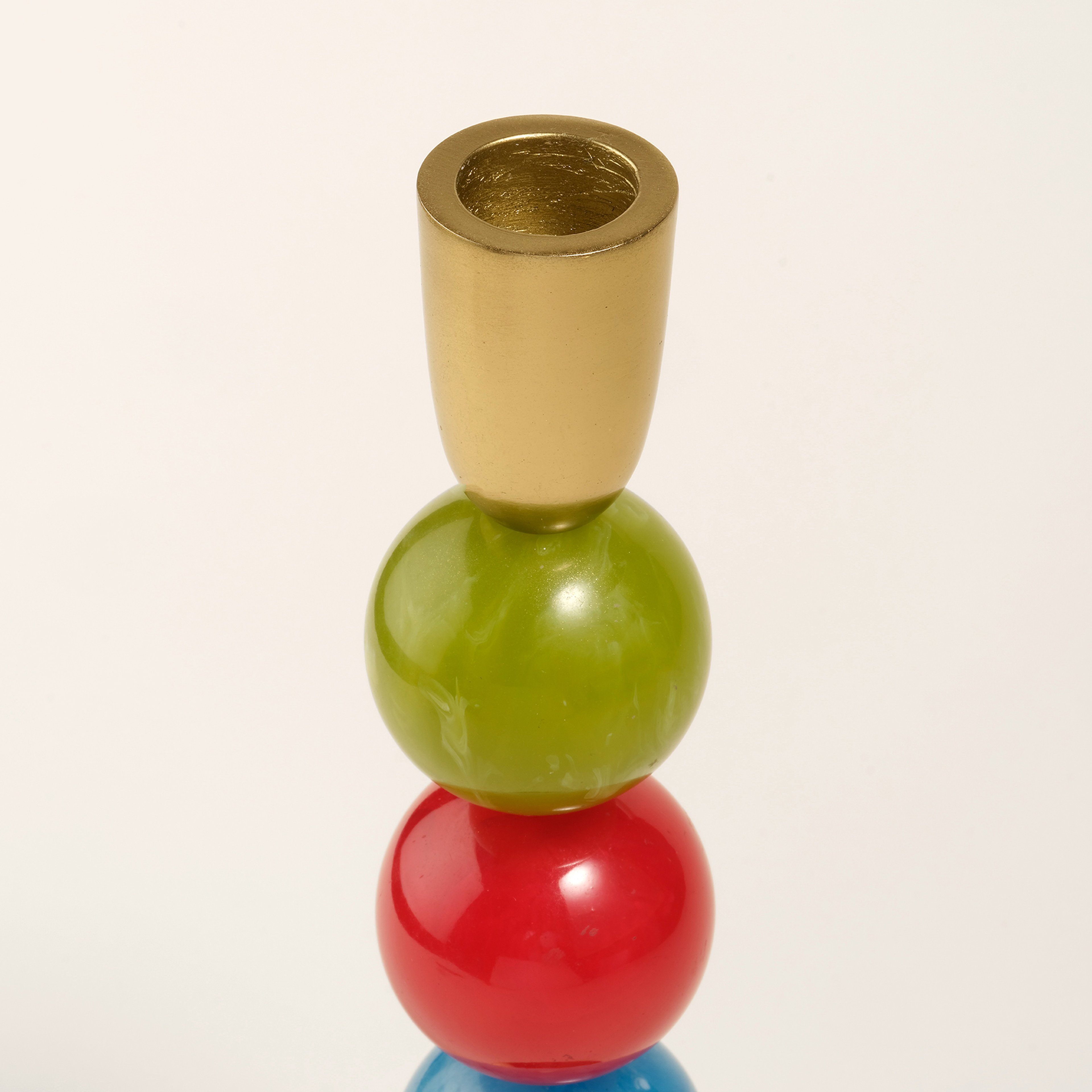 Tanda Alumınyum Şamdan 8x8x26 Cm Altın - Renkli