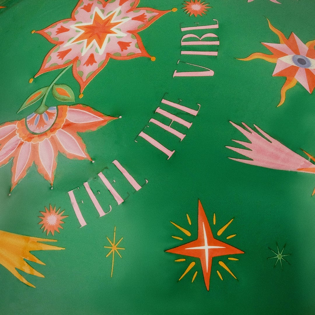 Tanbu Porselen Abajur 28x28x33 Cm Yeşil - Turuncu