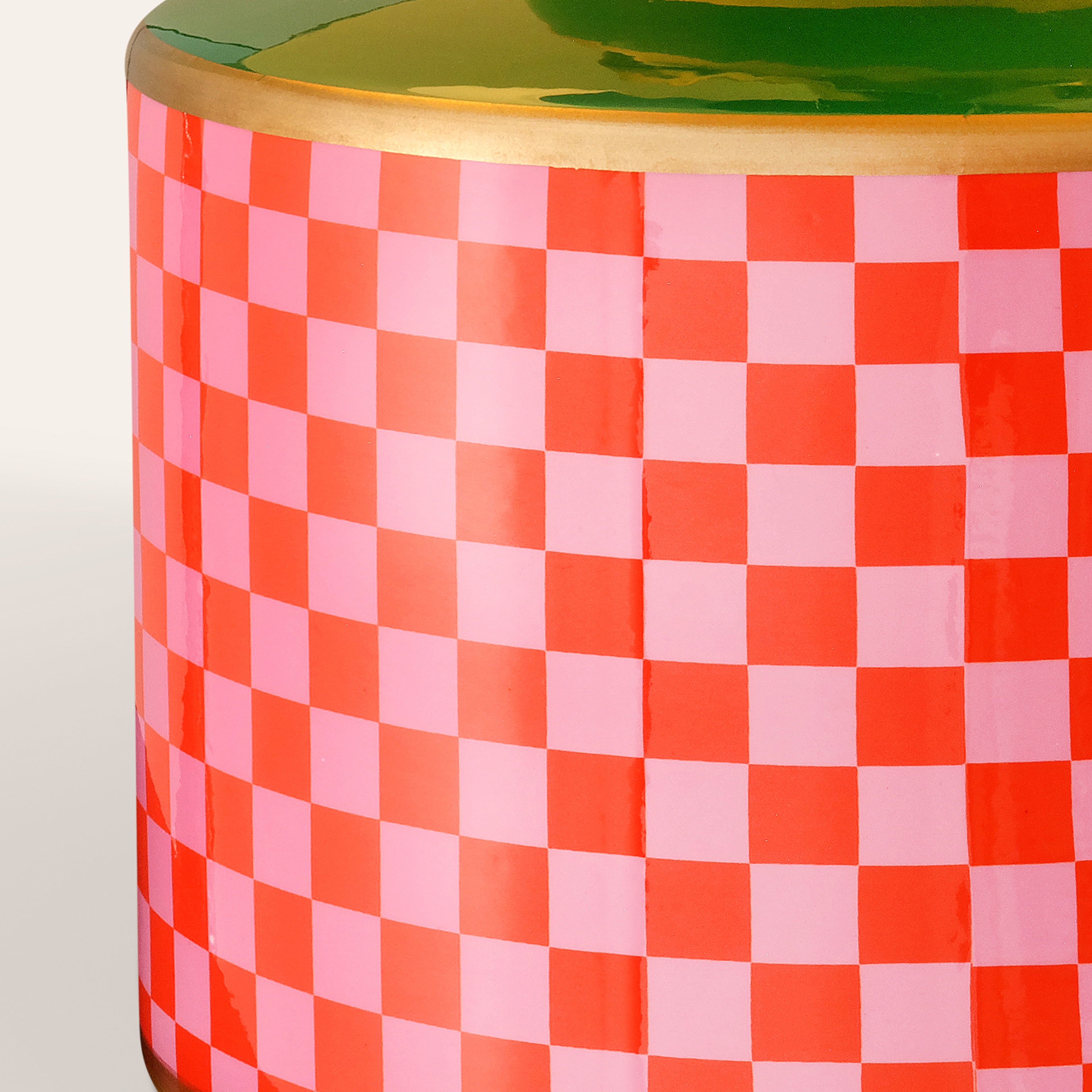 Tanbu Porselen Abajur 28x28x33 Cm Yeşil - Turuncu