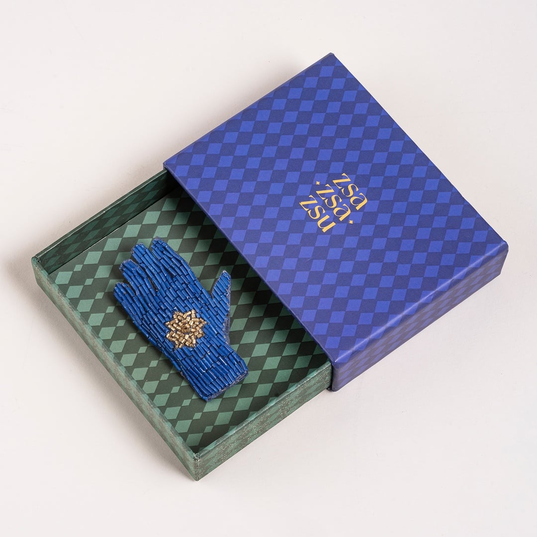 Dadrı Broş 4x8 Cm Mavi