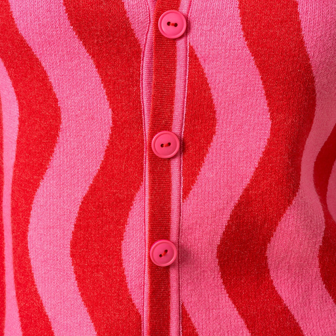 Tarabya Triko Hırka - Pembe - Kırmızı