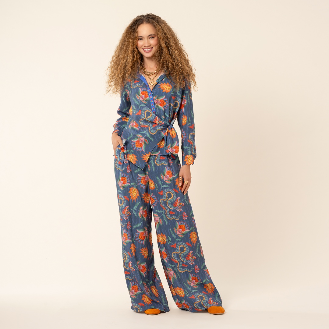 Tavas Dijital Baskılı Pantolon - Lacivert