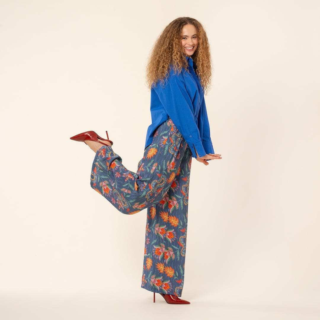 Tavas Dijital Baskılı Pantolon - Lacivert