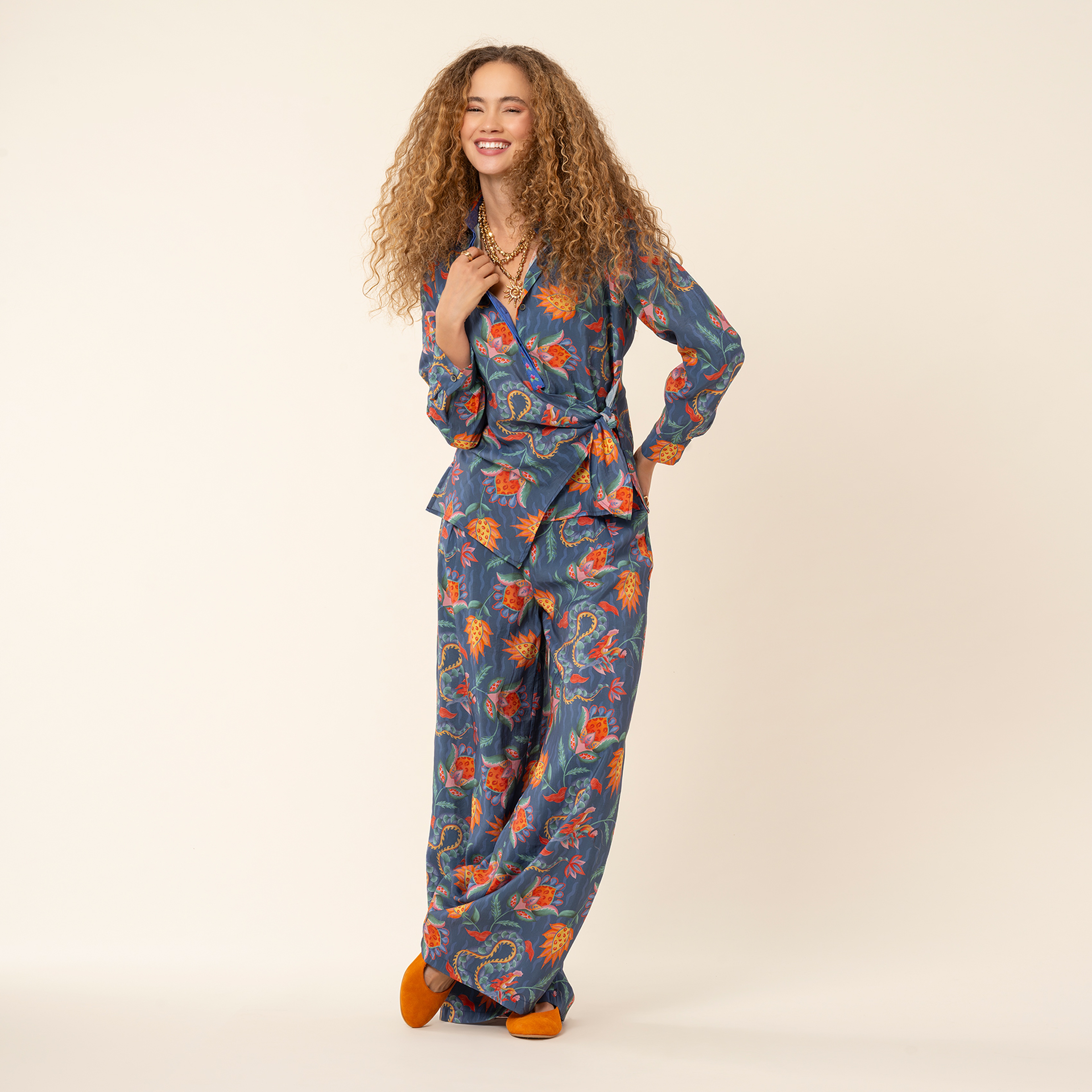 Tavas Dijital Baskılı Pantolon - Lacivert