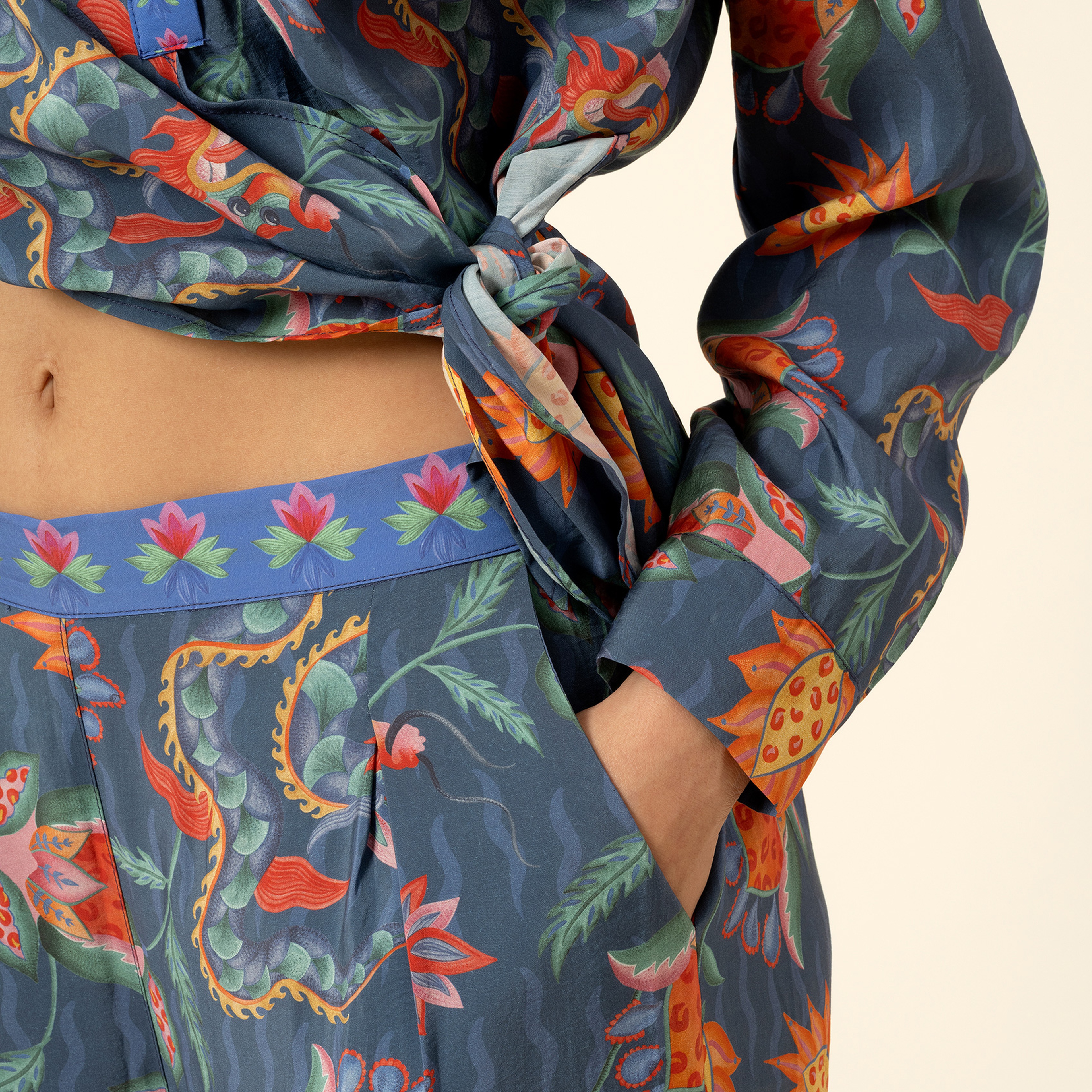 Tavas Dijital Baskılı Gömlek - Lacivert