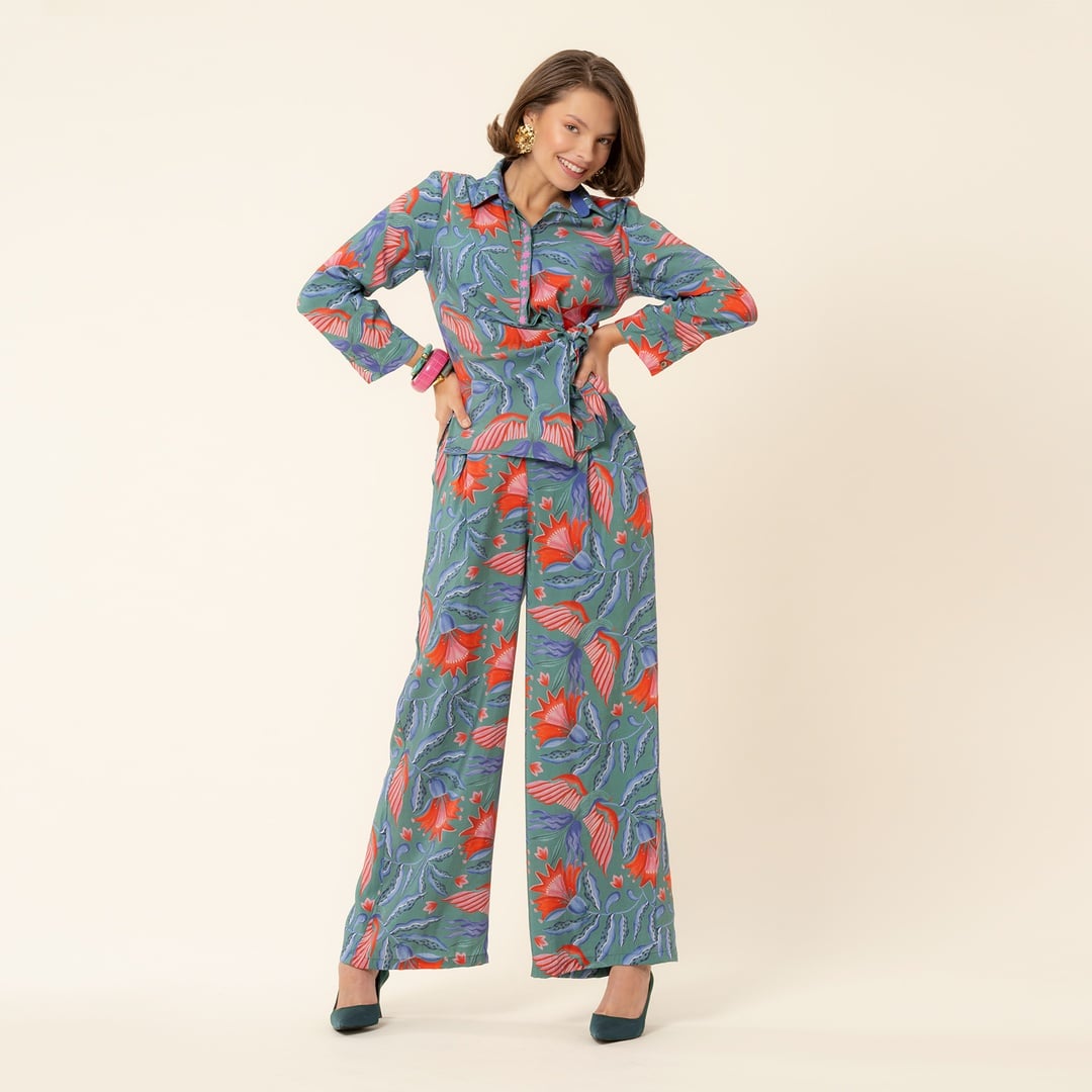 Tavas Dijital Baskılı Pantolon - Yeşil