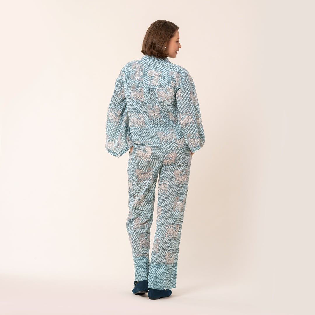 Gaya El Baskısı Pantolon - Yeşil