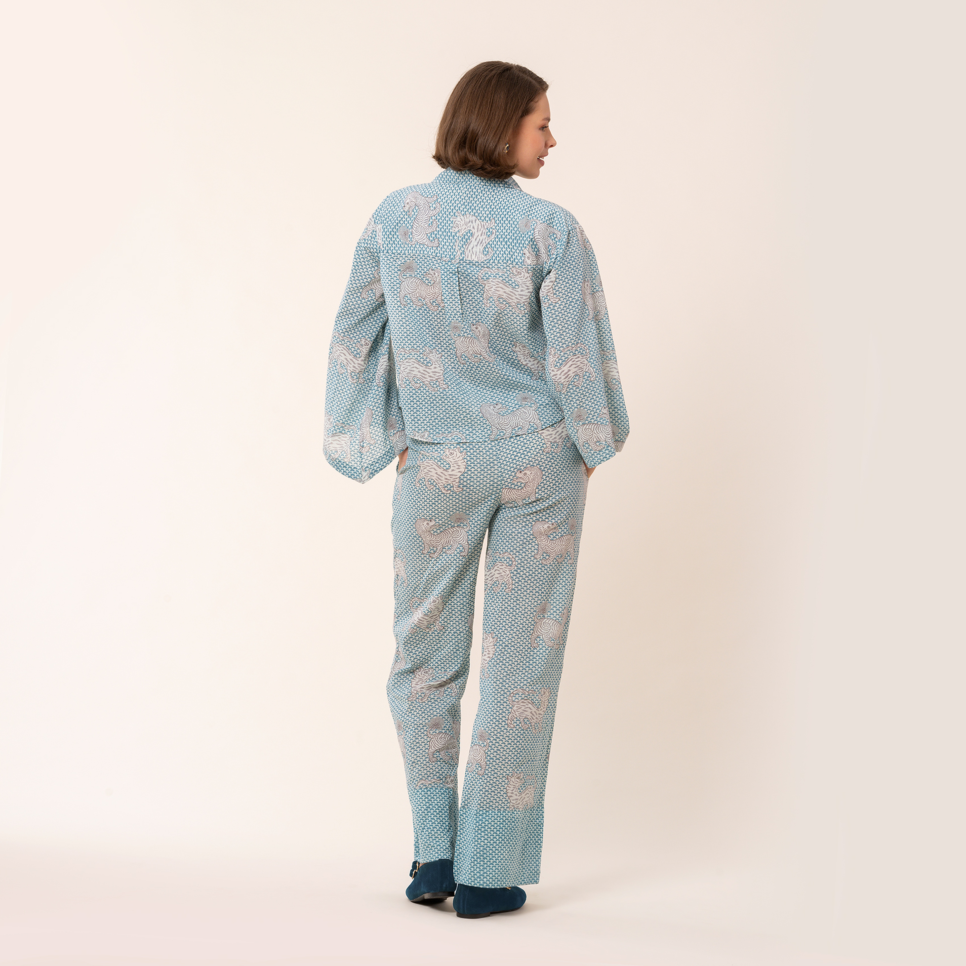 Gaya El Baskısı Pantolon - Yeşil