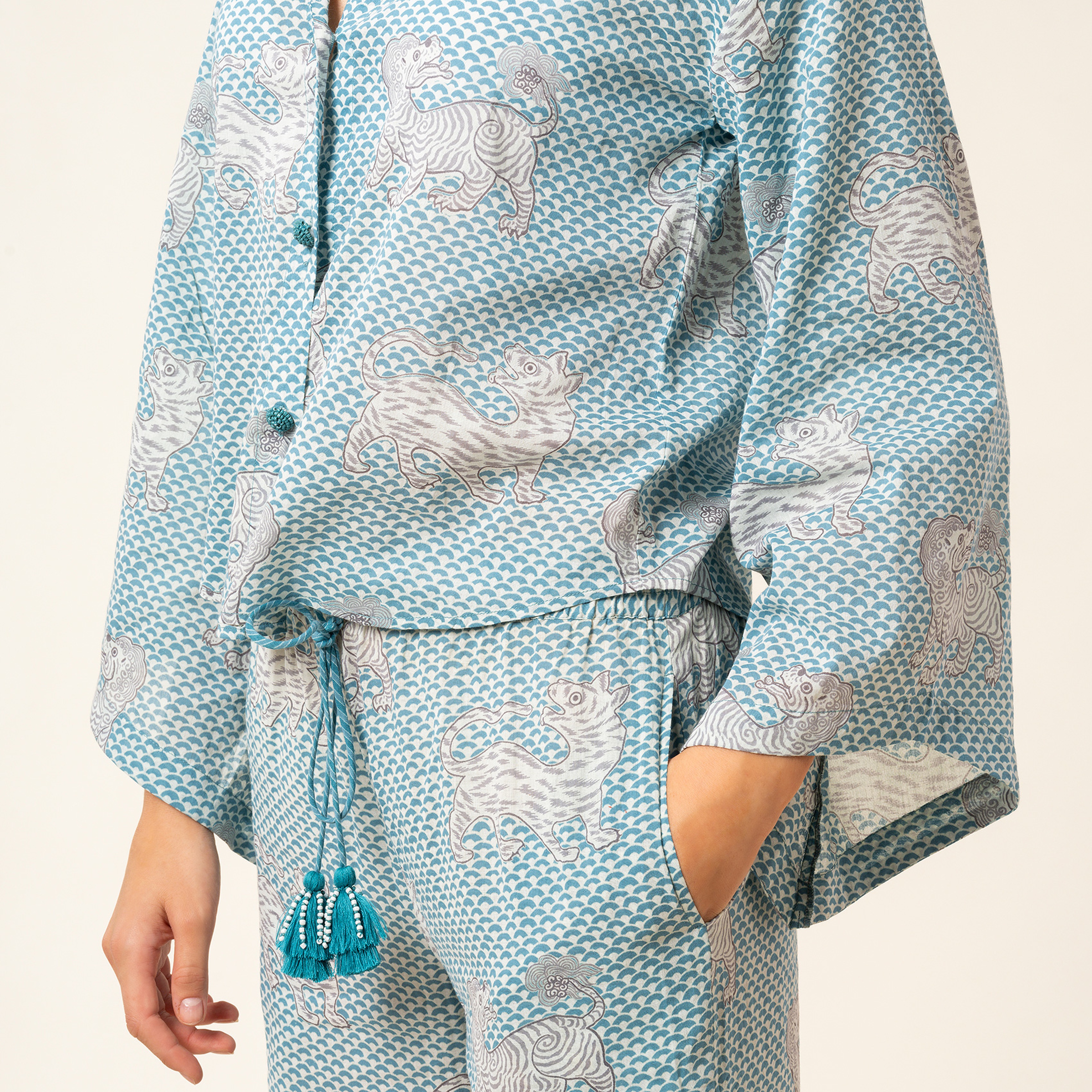 Gaya El Baskısı Pantolon - Yeşil