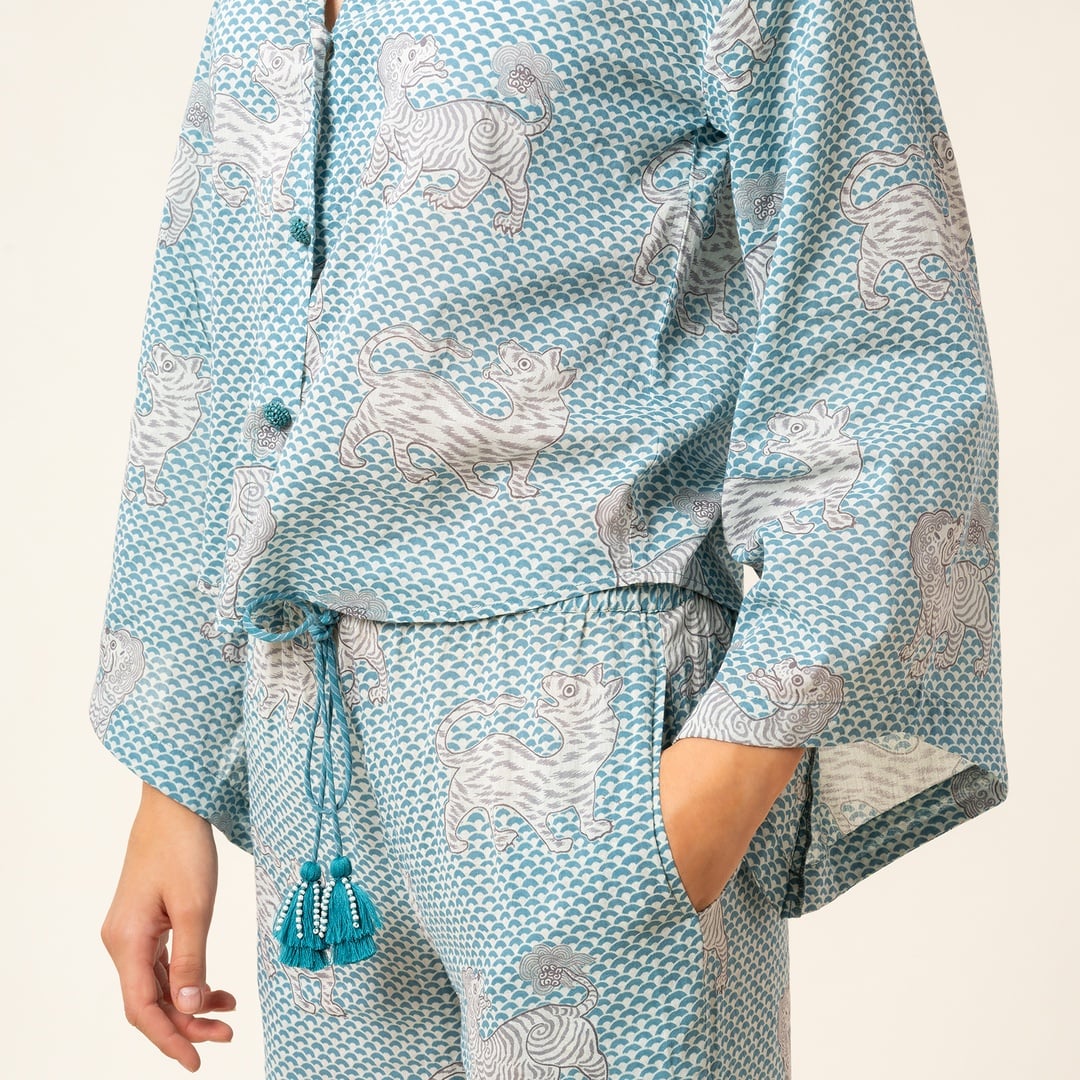 Gaya El Baskısı Gömlek - Yeşil