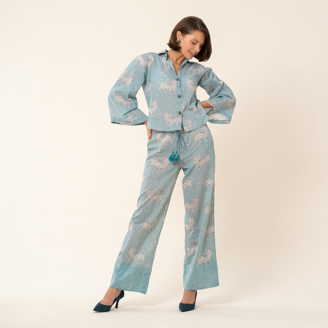 Gaya El Baskısı Gömlek - Yeşil