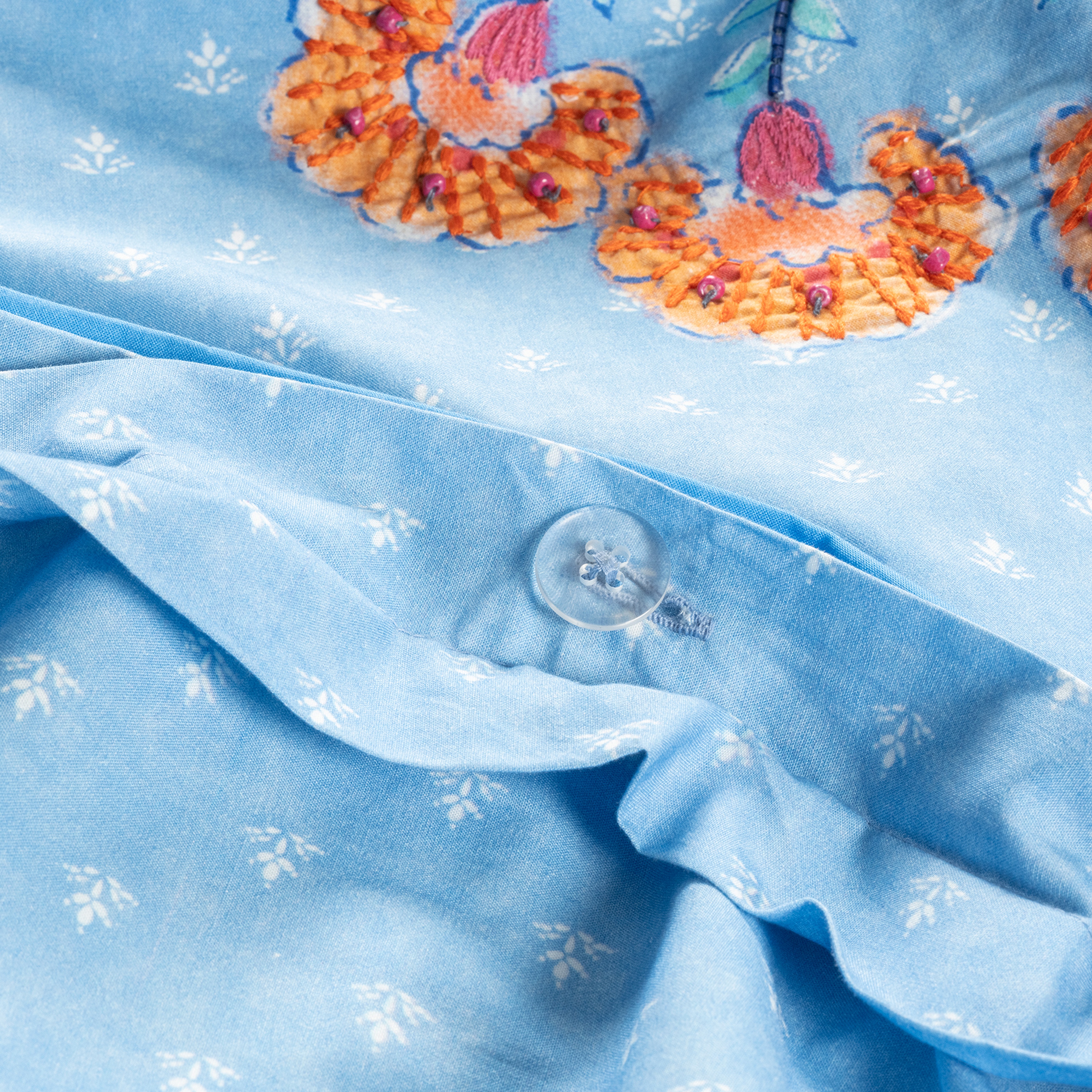 Sansad Mavi Kıng Sıze Pamuk Nevresim Takımı