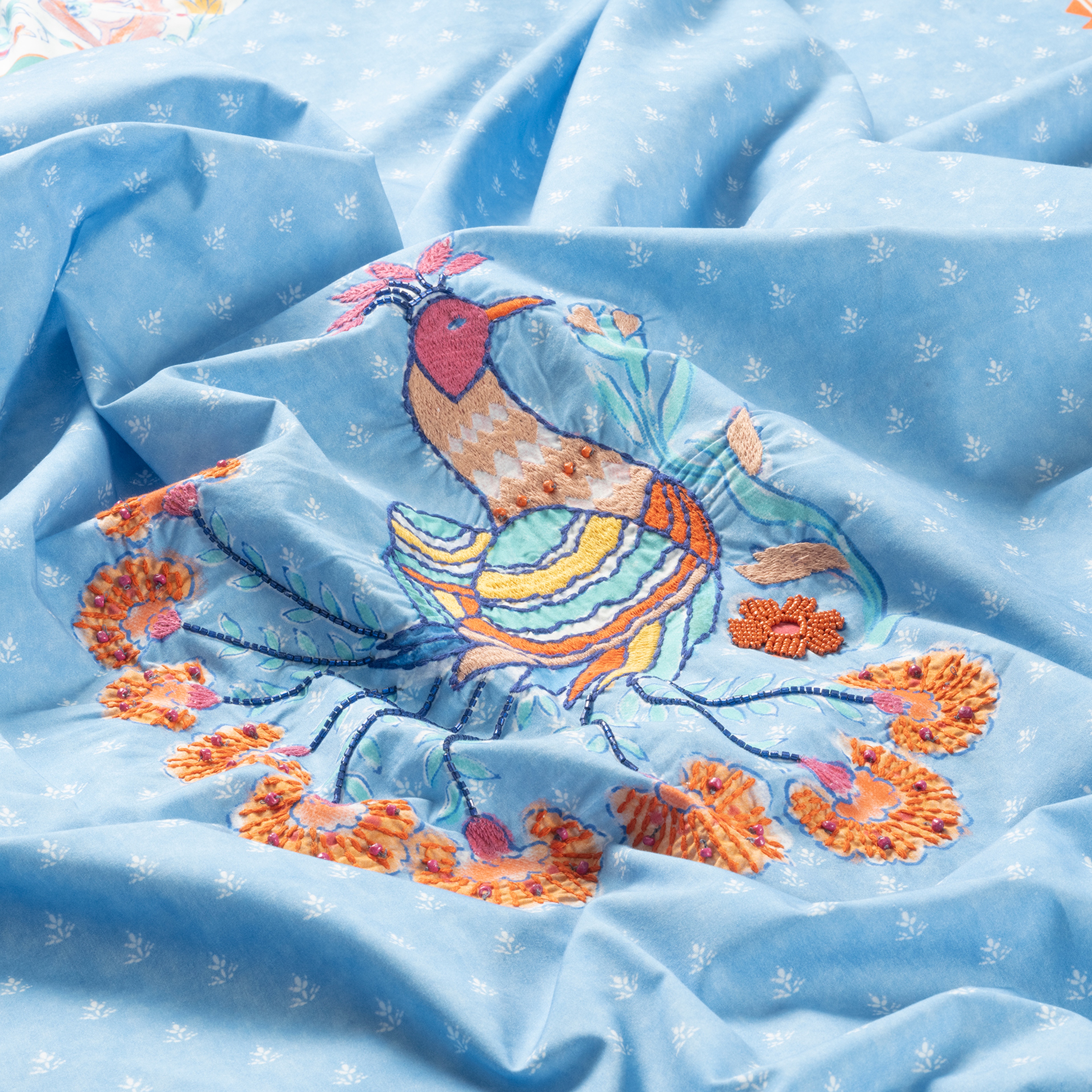 Sansad Mavi Kıng Sıze Pamuk Nevresim Takımı