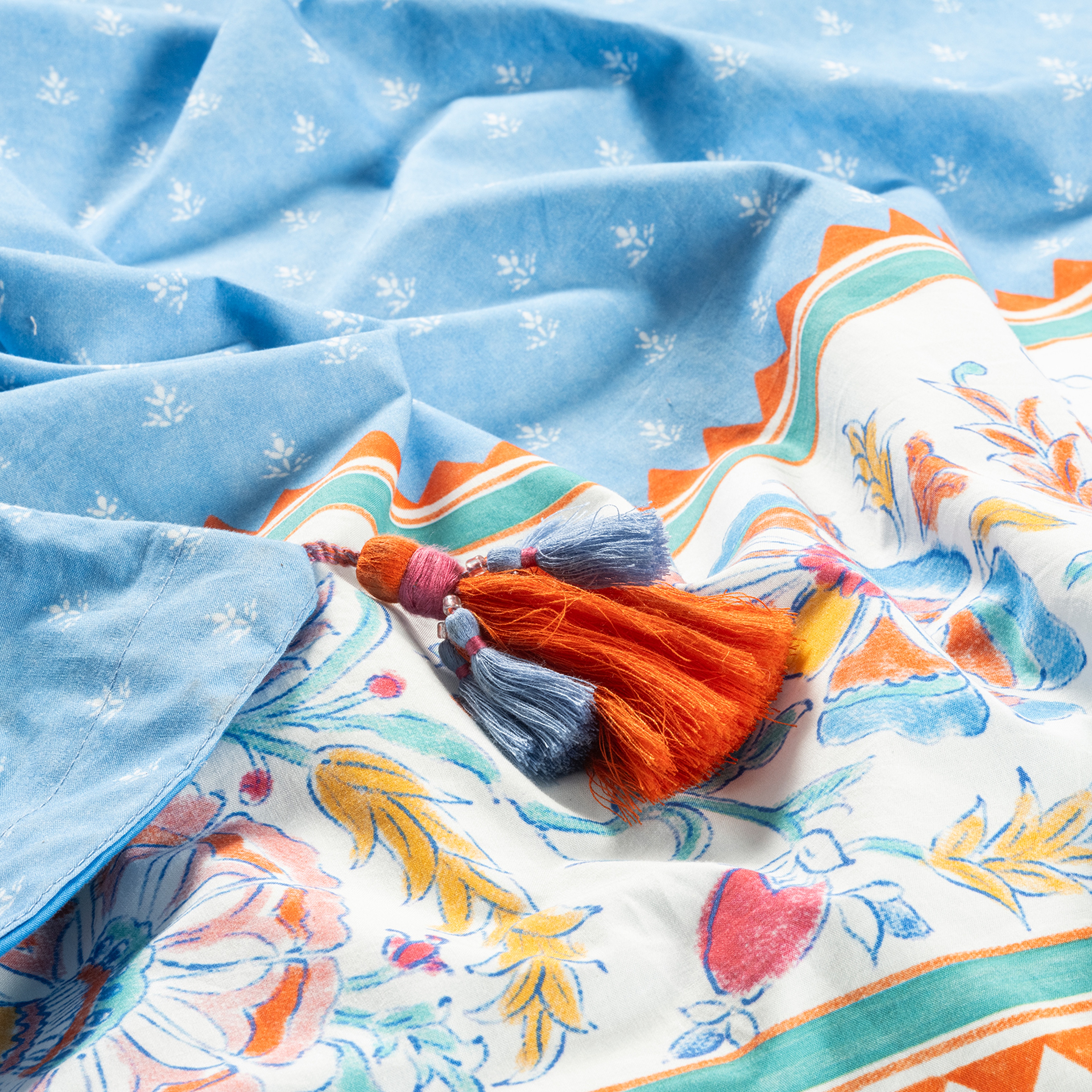 Sansad Mavi Kıng Sıze Pamuk Nevresim Takımı