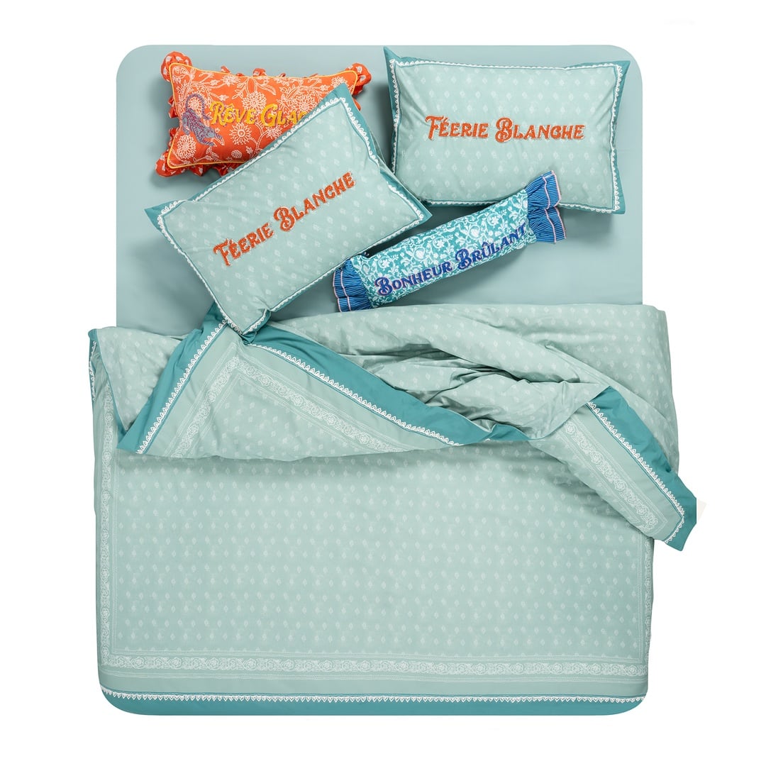 Sansad 200 Tc El İşi Nakışlı Kıng Sıze Pamuk Nevresim Takımı 240x220 Cm Koyu Yeşil