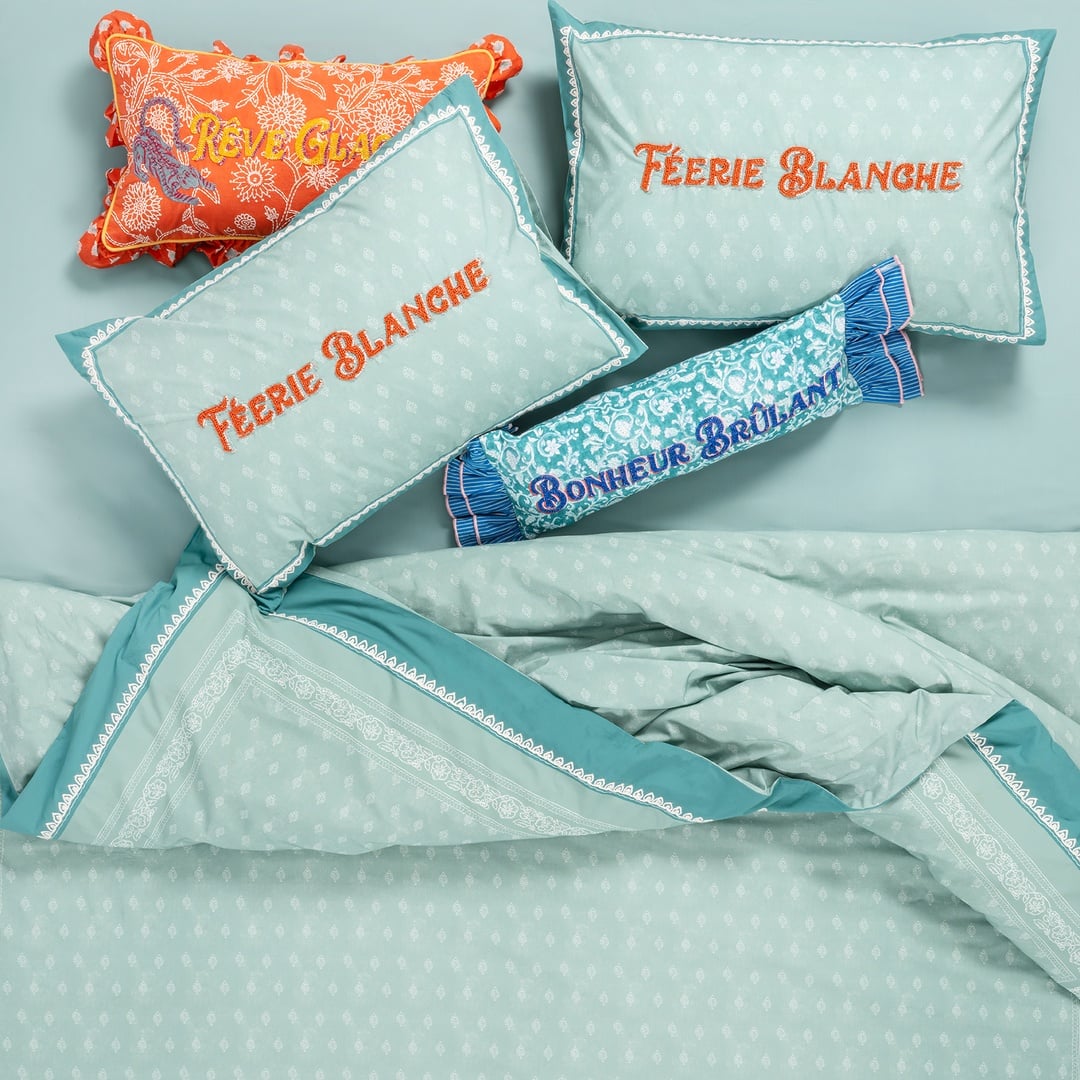 Sansad 200 Tc El İşi Nakışlı Kıng Sıze Pamuk Nevresim Takımı 240x220 Cm Koyu Yeşil