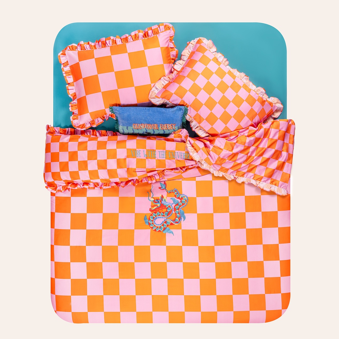 Lahor Pembe Pamuk Saten Nevresim Seti