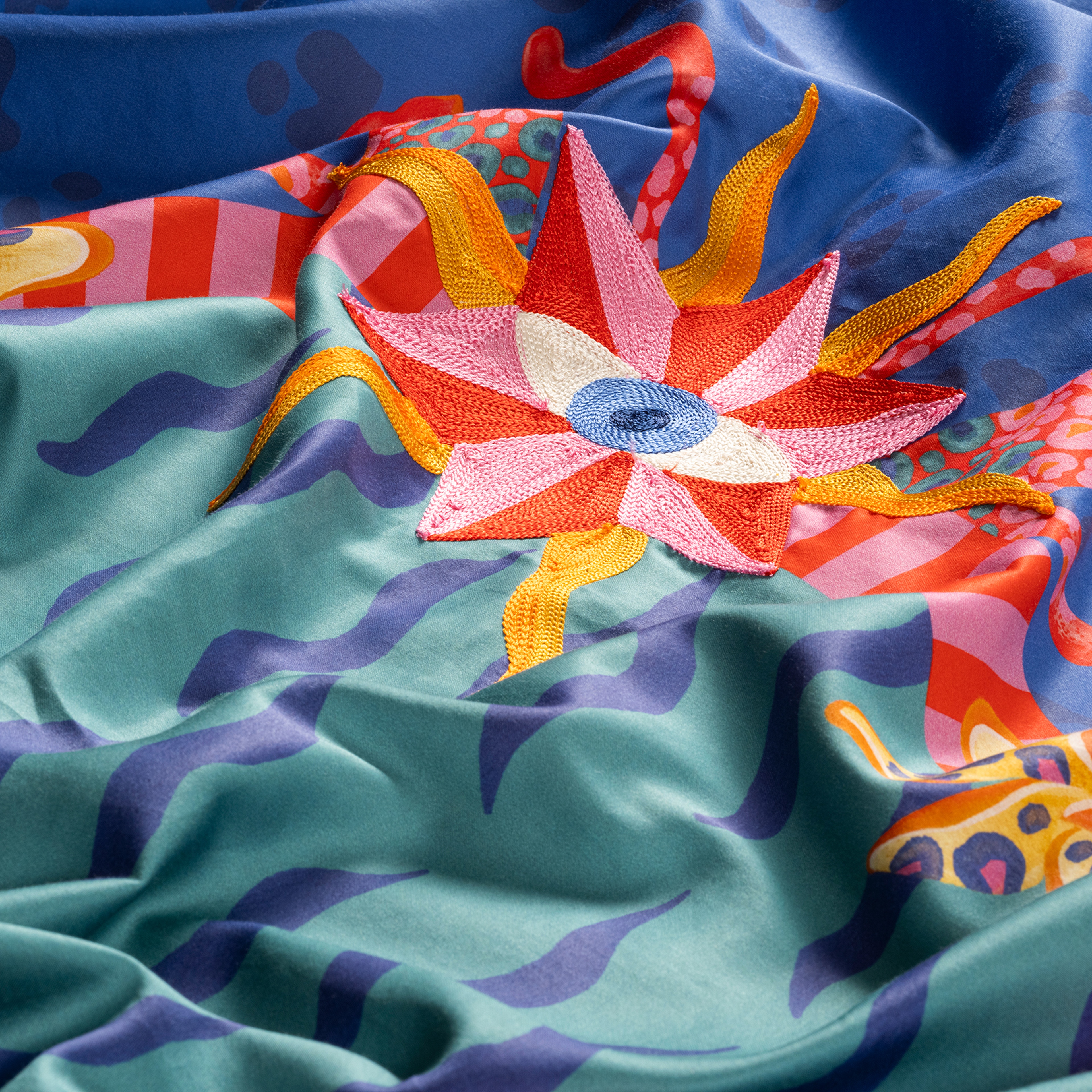 Lahor 300 Tc Pamuk Saten Nevresim Seti 200x220 Cm Mavi