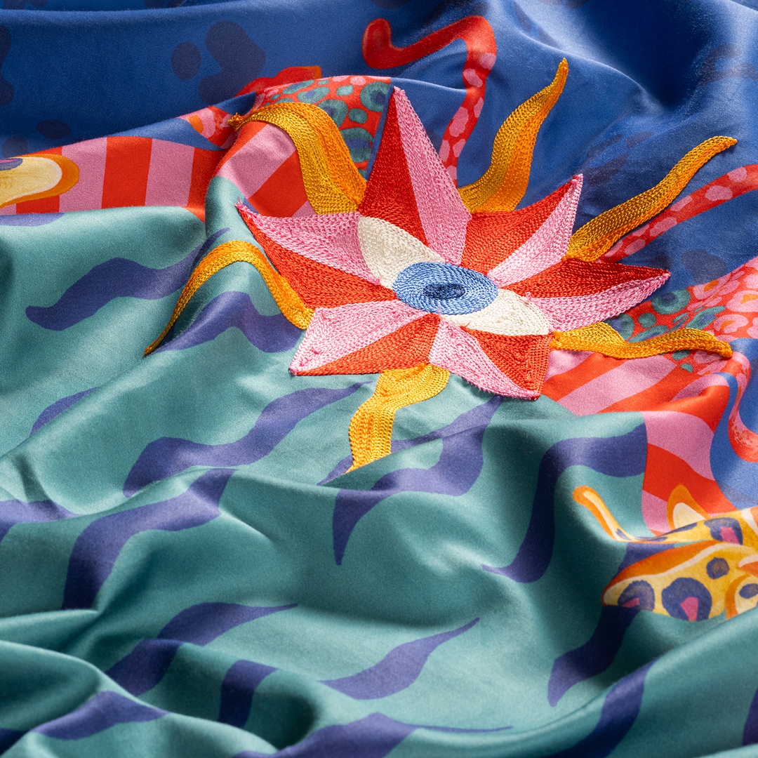 Lahor 300 Tc Pamuk Saten Nevresim Seti 240x220 Cm Mavi