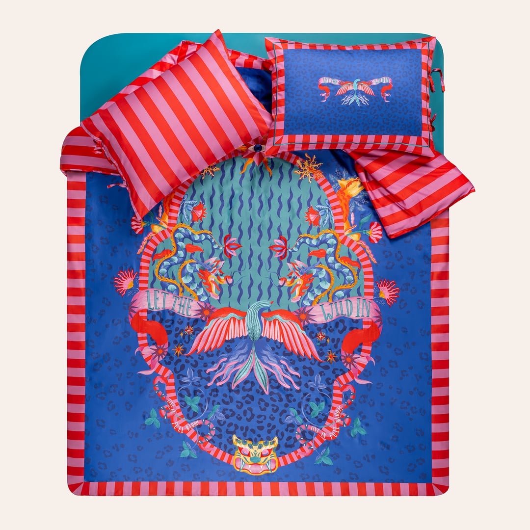 Lahor 300 Tc Pamuk Saten Nevresim Seti 240x220 Cm Mavi