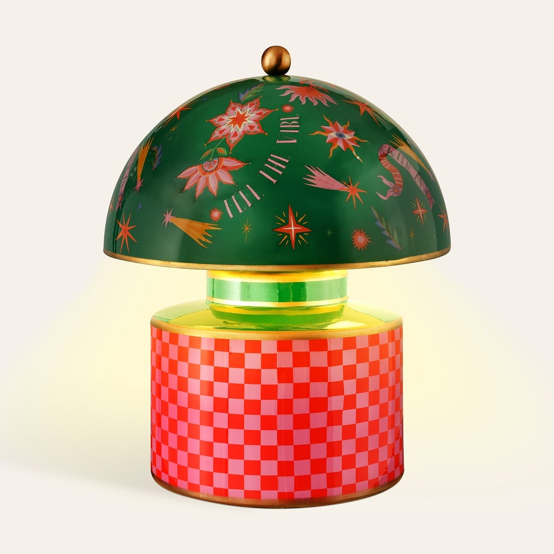 Tanbu Porselen Abajur 28x28x33 Cm Yeşil - Turuncu