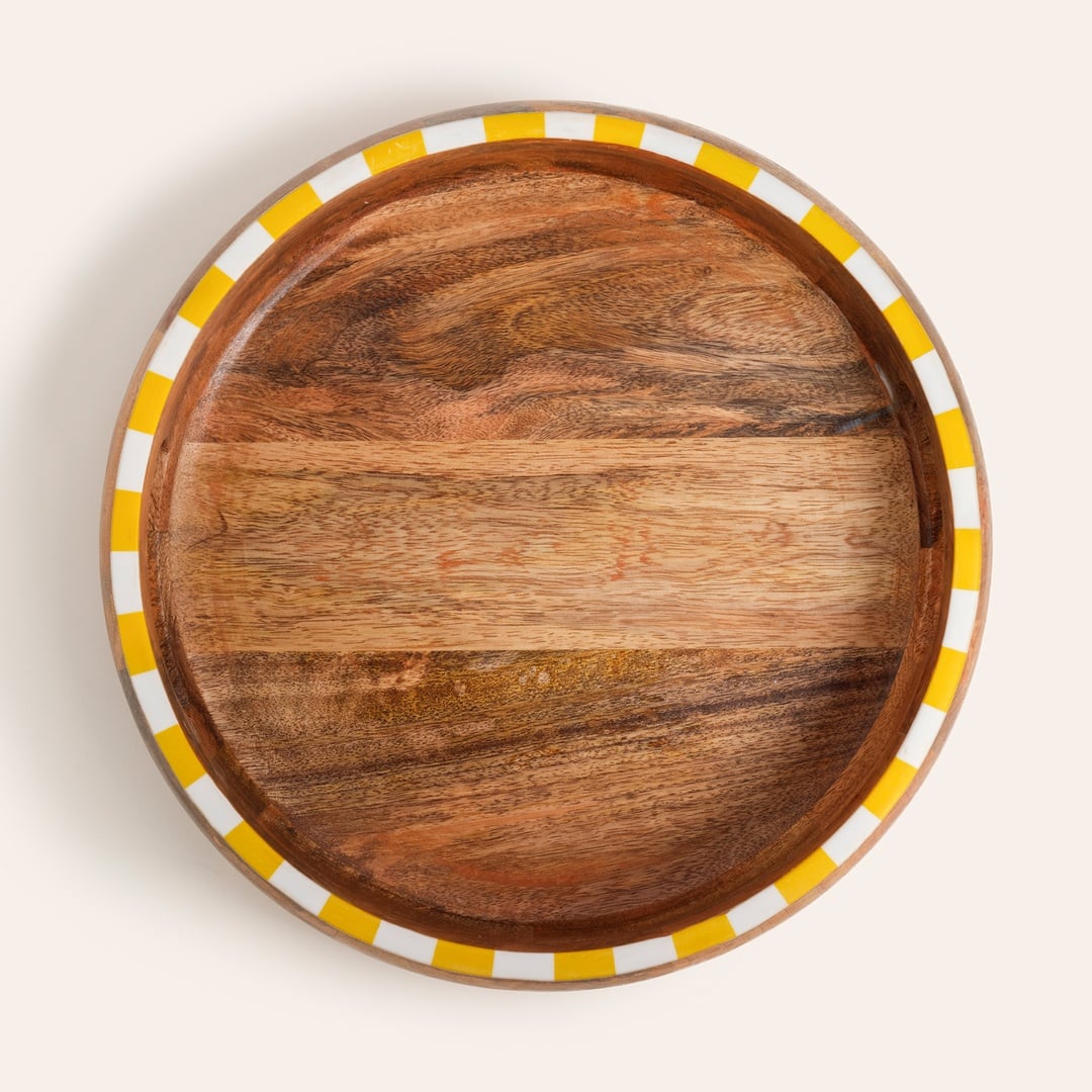 Nohar Mango Ağacı - Reçine Tepsi 35x35 Cm Sarı