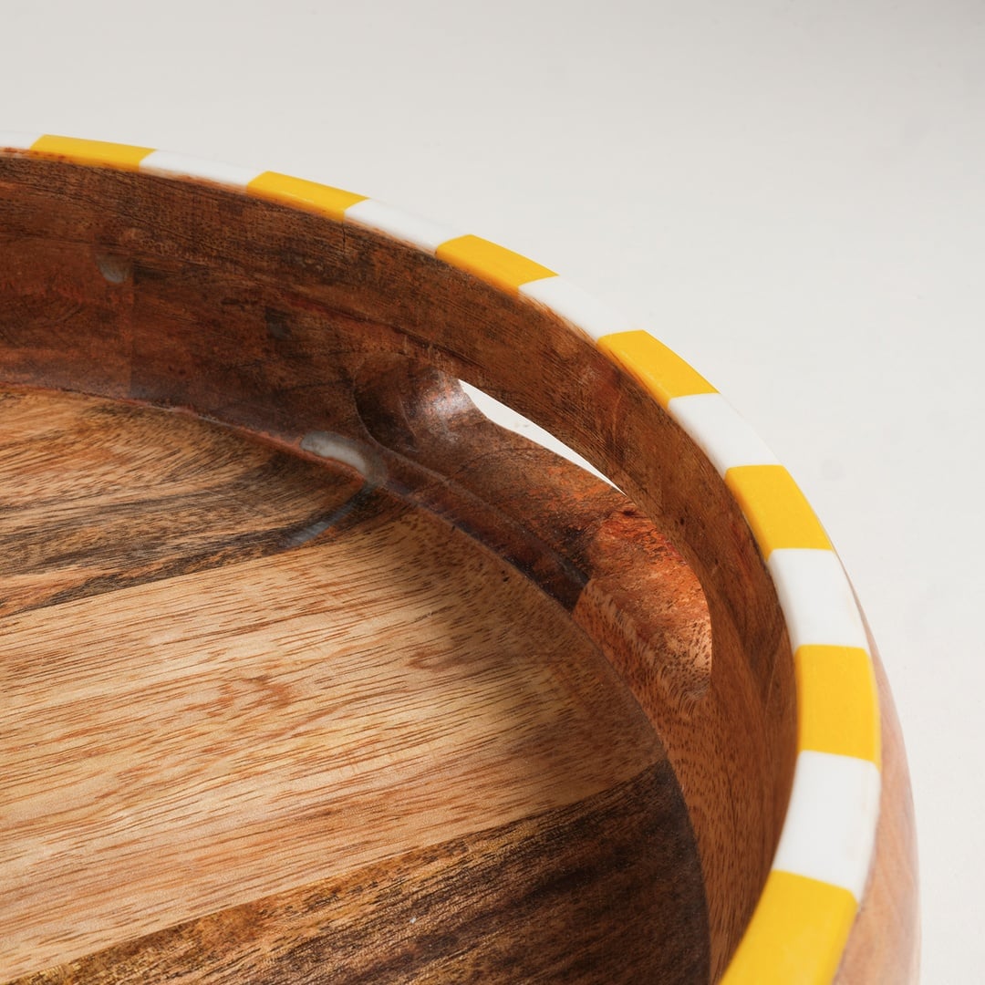 Nohar Mango Ağacı - Reçine Tepsi 35x35 Cm Sarı