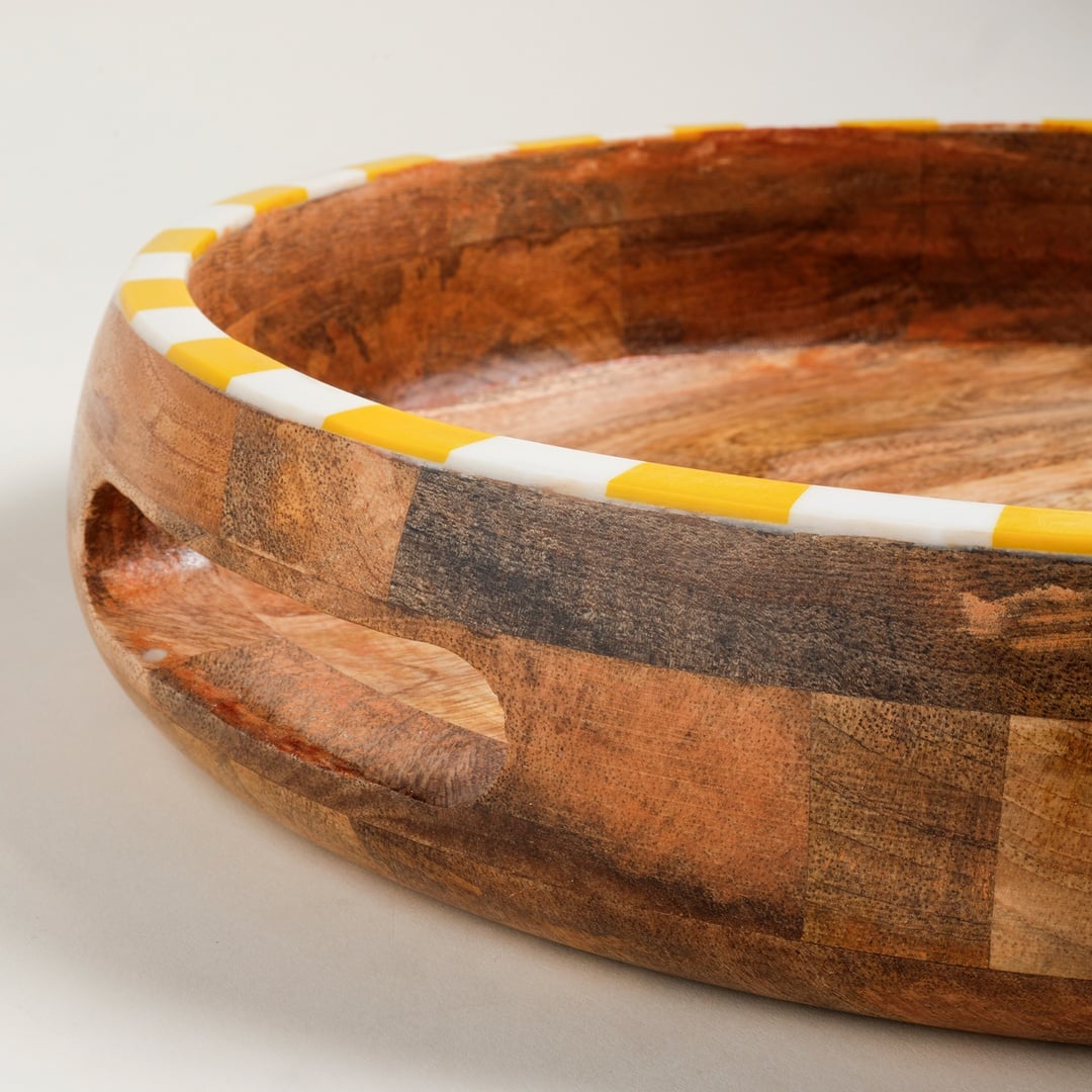 Nohar Mango Ağacı - Reçine Tepsi 35x35 Cm Sarı