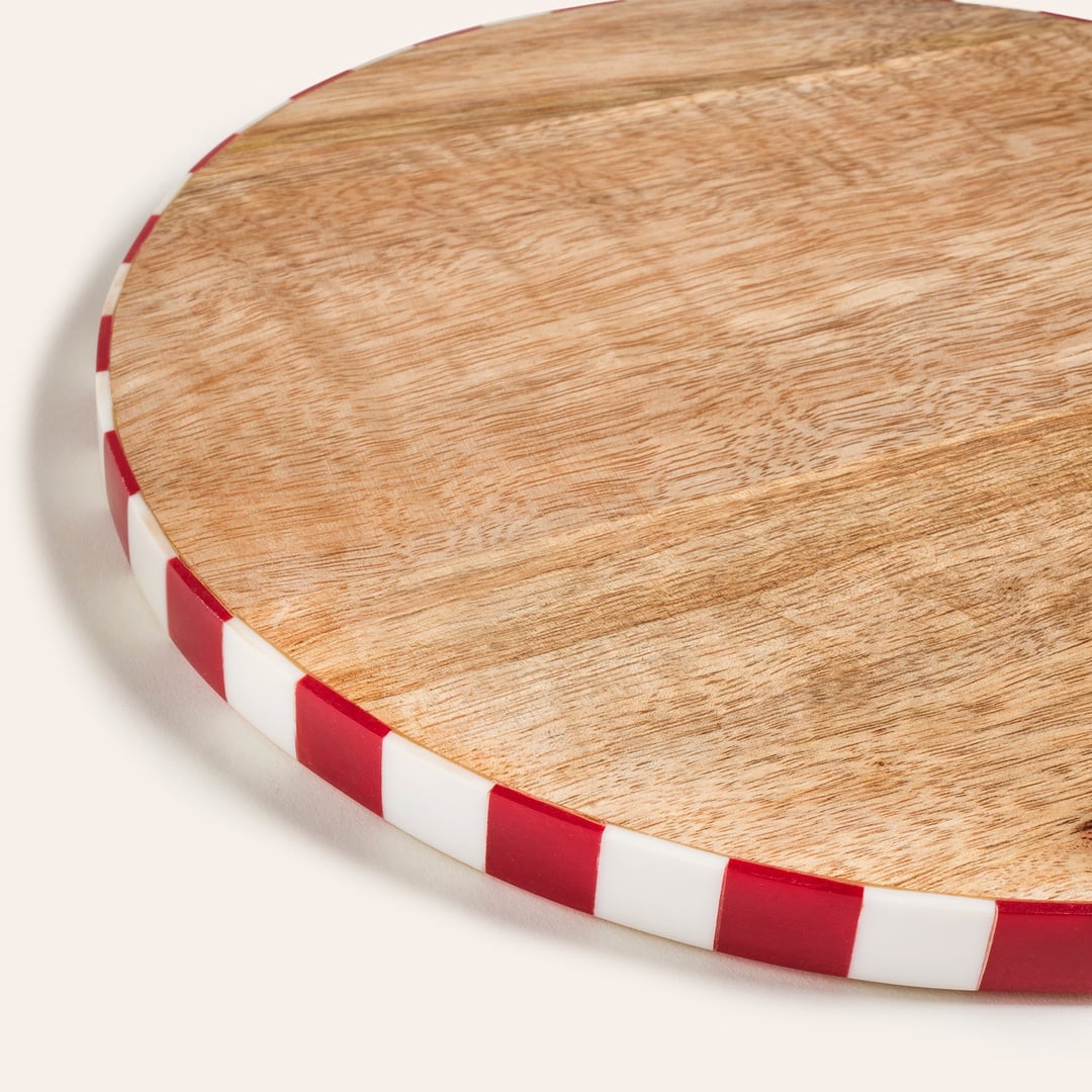 Nohar Mango Ağacı - Reçine Sunum Tahtası 32x25 Cm Kırmızı