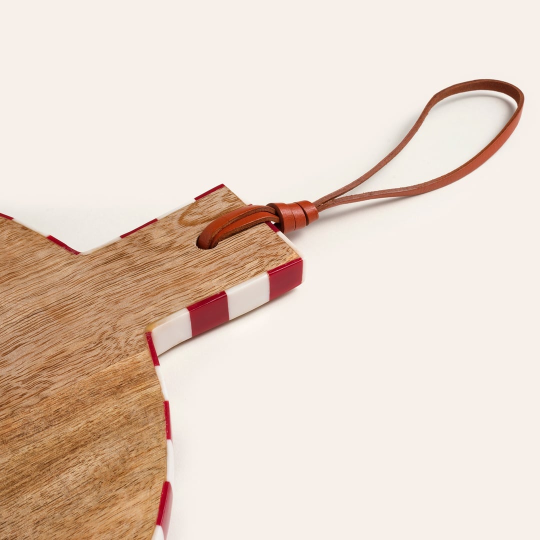 Nohar Mango Ağacı - Reçine Sunum Tahtası 32x25 Cm Kırmızı