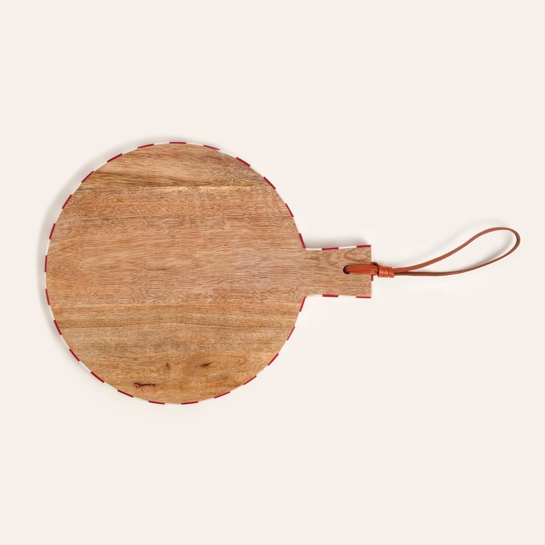 Nohar Mango Ağacı - Reçine Sunum Tahtası 32x25 Cm Kırmızı