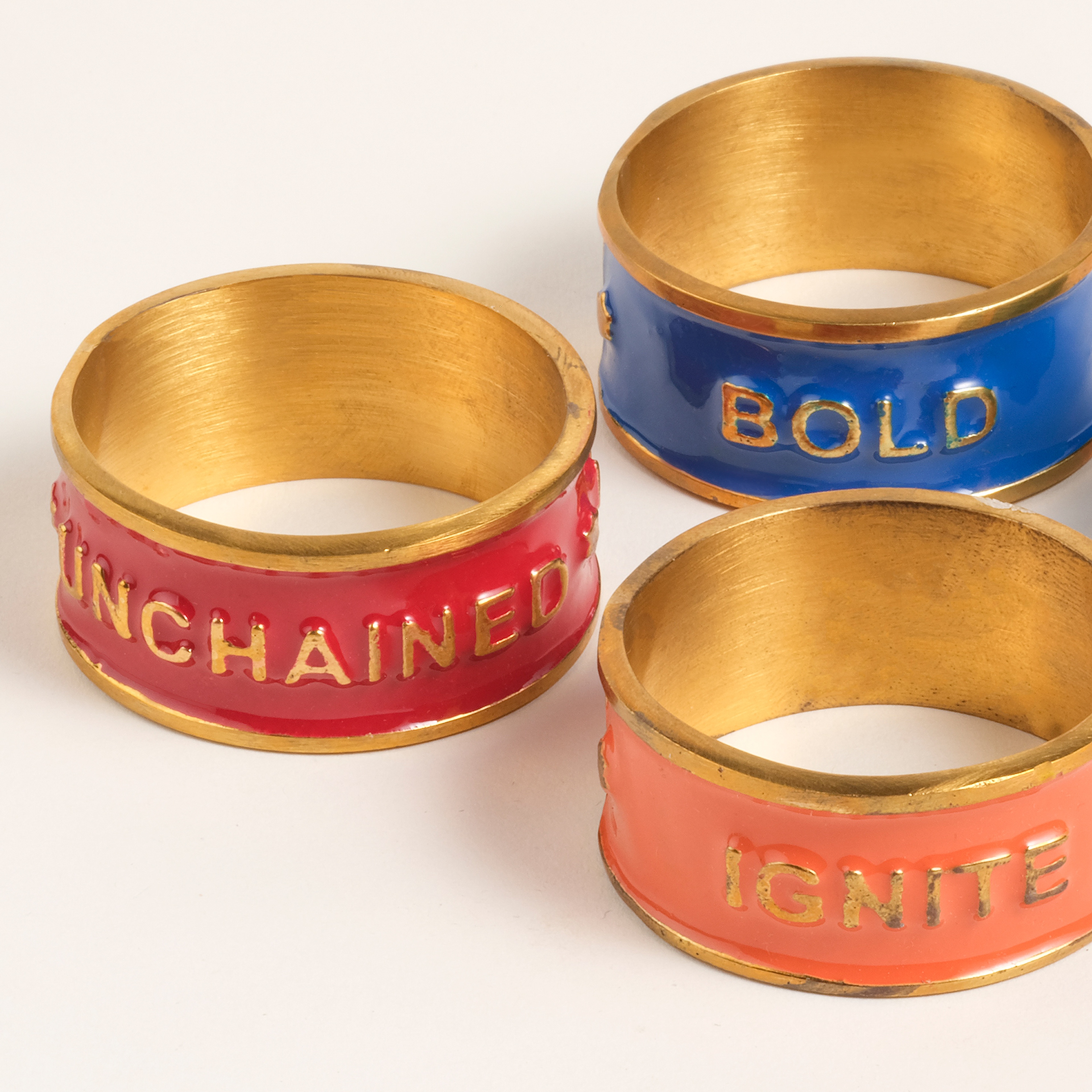 Rampur Çelik - Pirinç Peçete Halkası 5 Cm Altın - Renkli