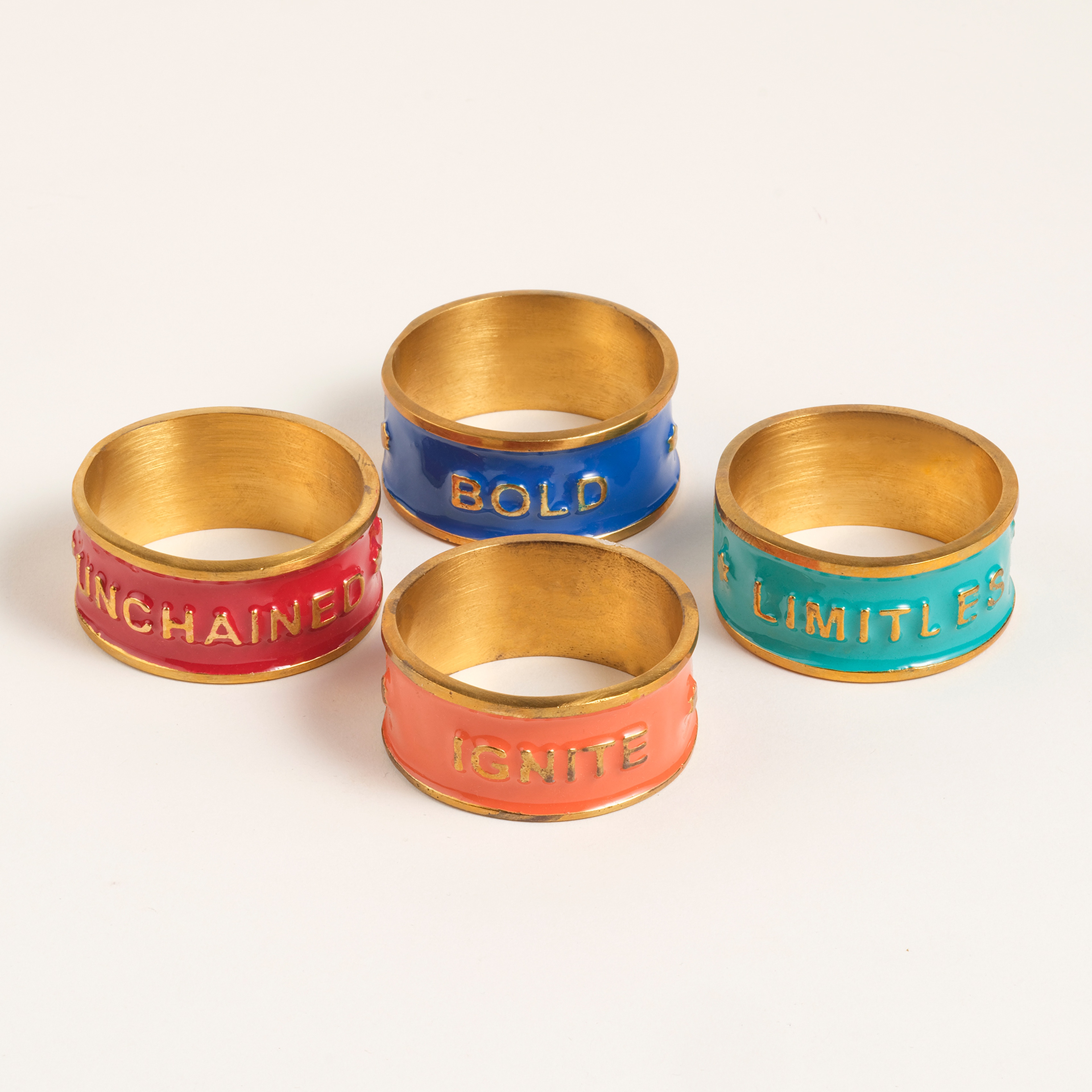 Rampur Çelik - Pirinç Peçete Halkası 5 Cm Altın - Renkli