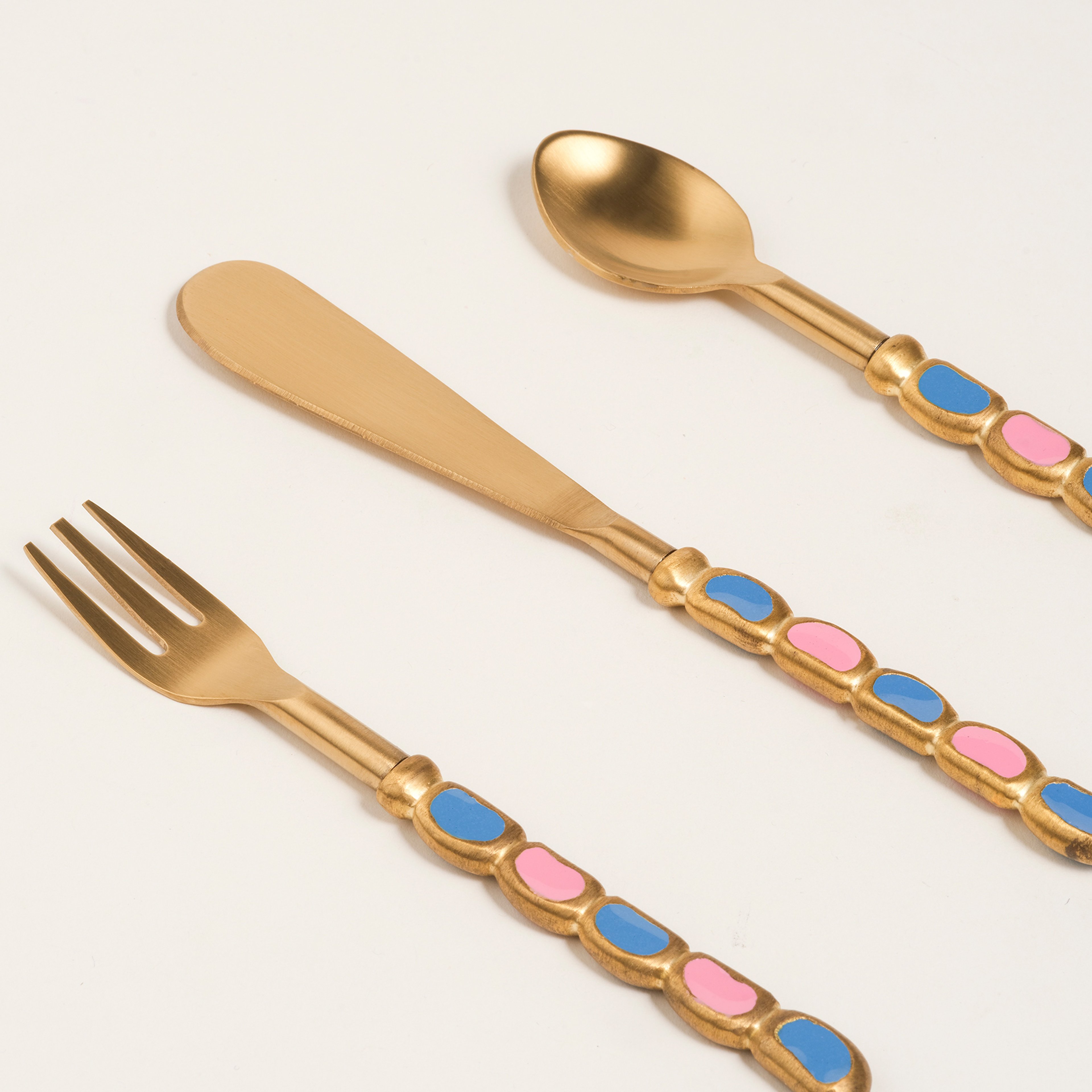 Rampur Çelik - Pirinç Çkb Seti 2x17x1 Cm Pembe - Mavi