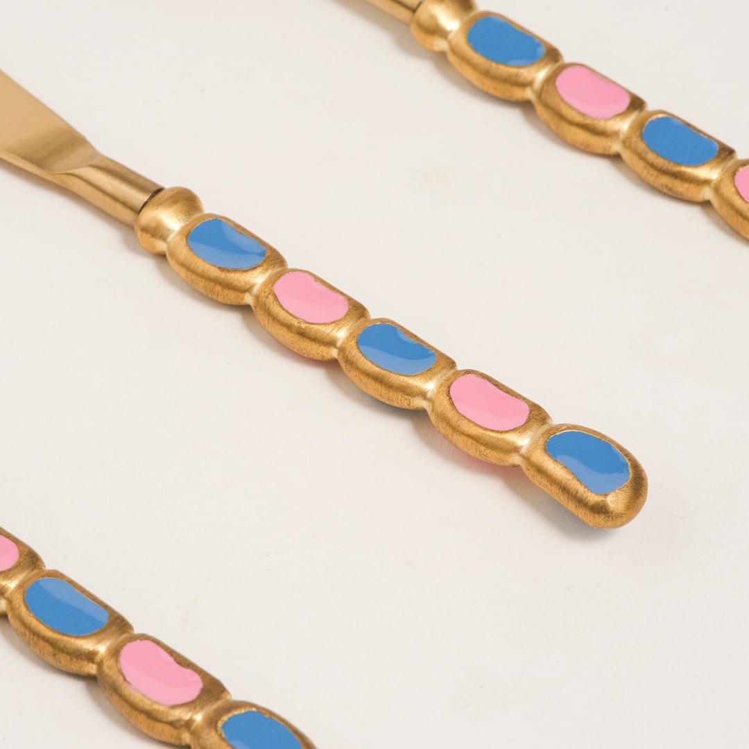 Rampur Çelik - Pirinç Çkb Seti 2x17x1 Cm Pembe - Mavi