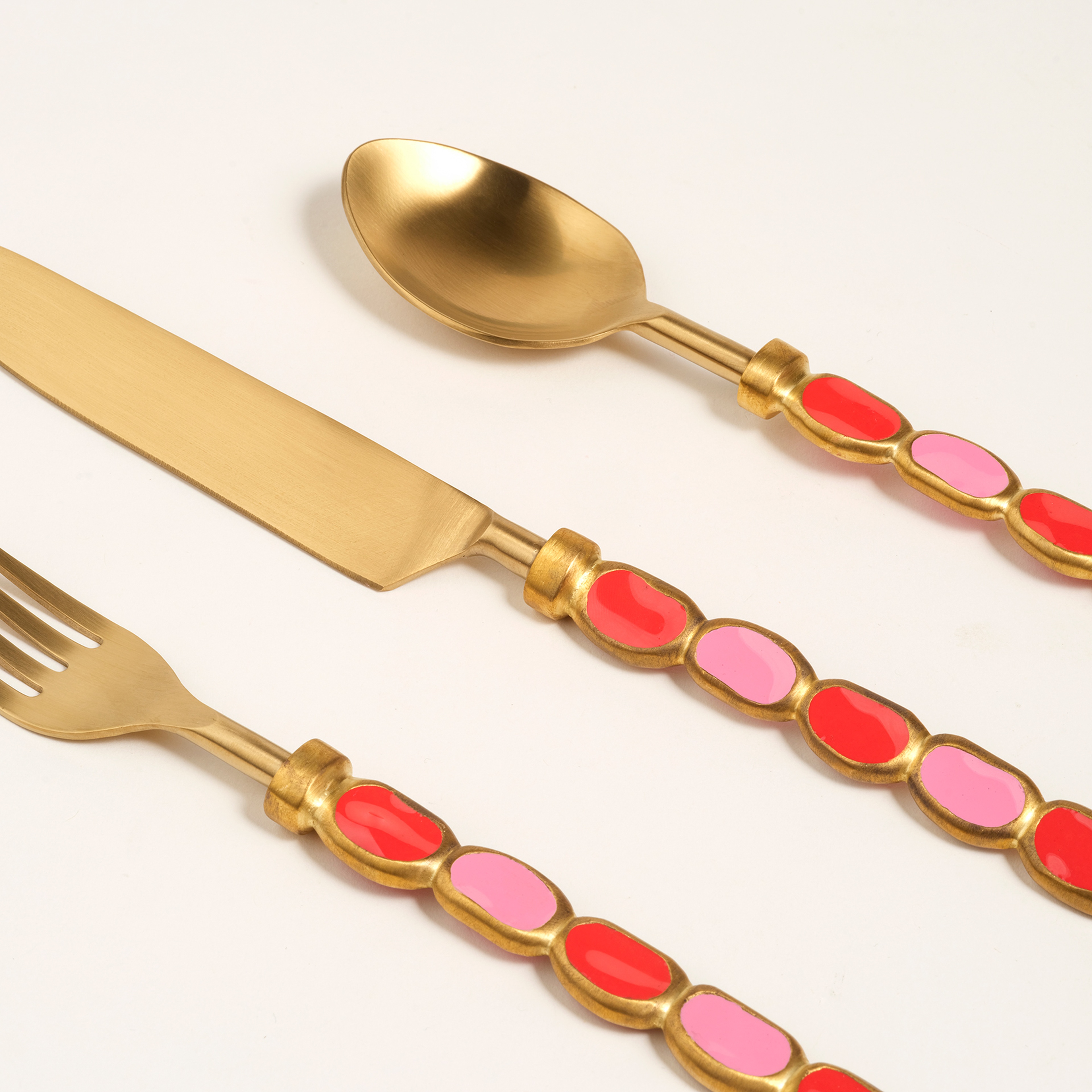 Rampur Çelik - Pirinç Çkb Seti 4x23x2 Cm Kırmızı - Pembe