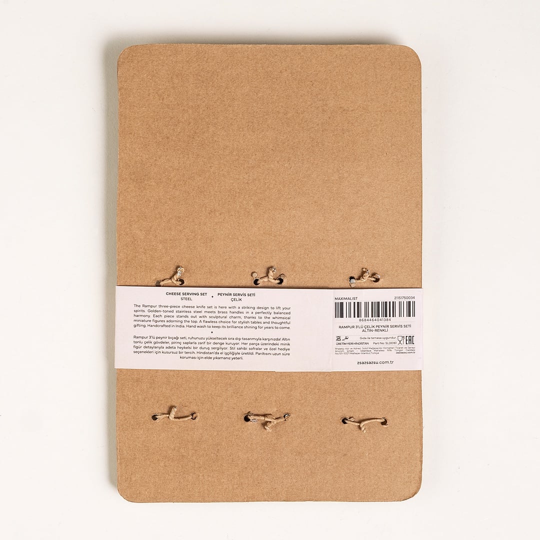 Rampur Çelik - Pirinç Servis Seti 6x17x1 Cm Altın - Renkli