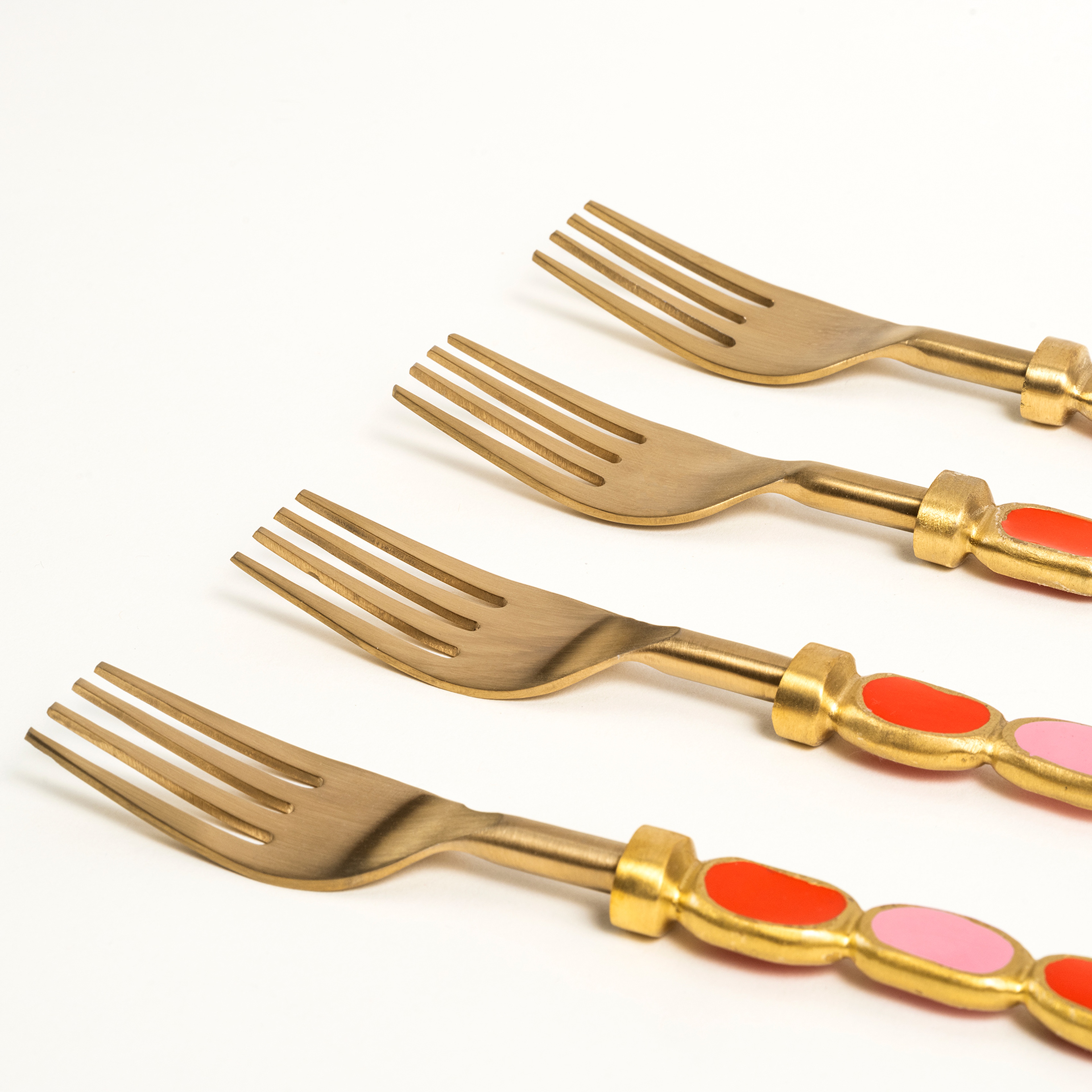 Rampur Çelik - Pirinç Çkb Seti 2x15x0.3 Cm Kırmızı - Pembe