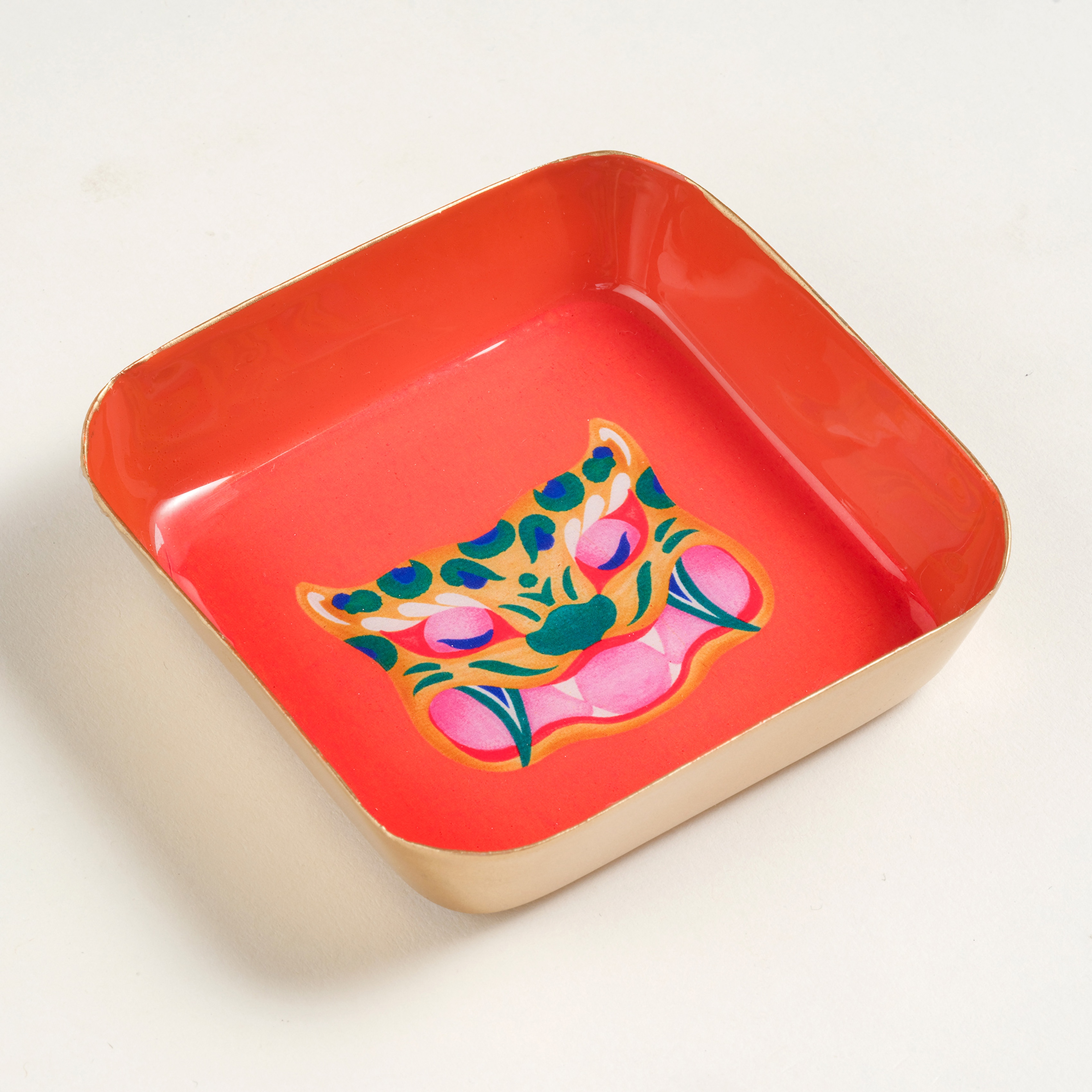 Nanpur Metal Dekoratif Tepsi 9x9x2 Cm Turuncu