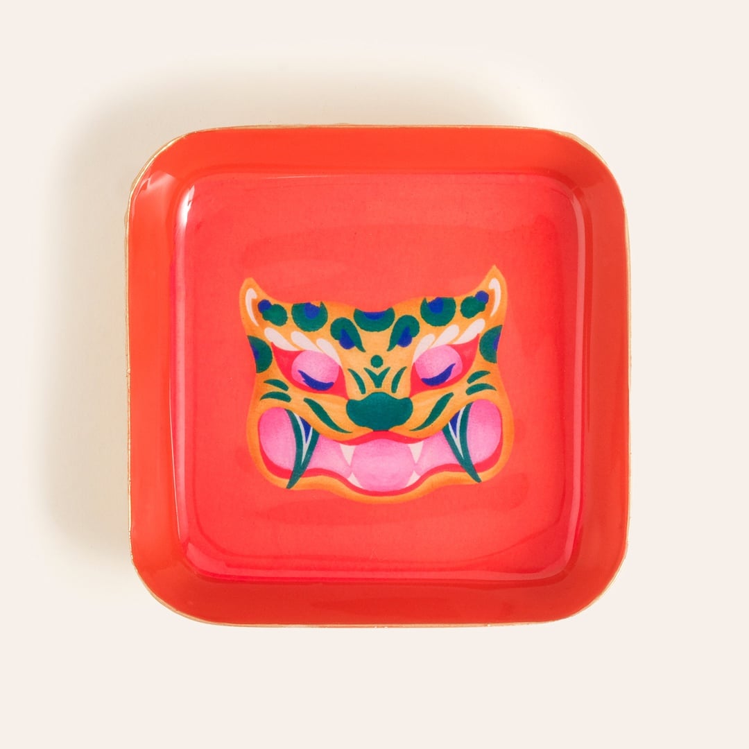 Nanpur Metal Dekoratif Tepsi 9x9x2 Cm Turuncu